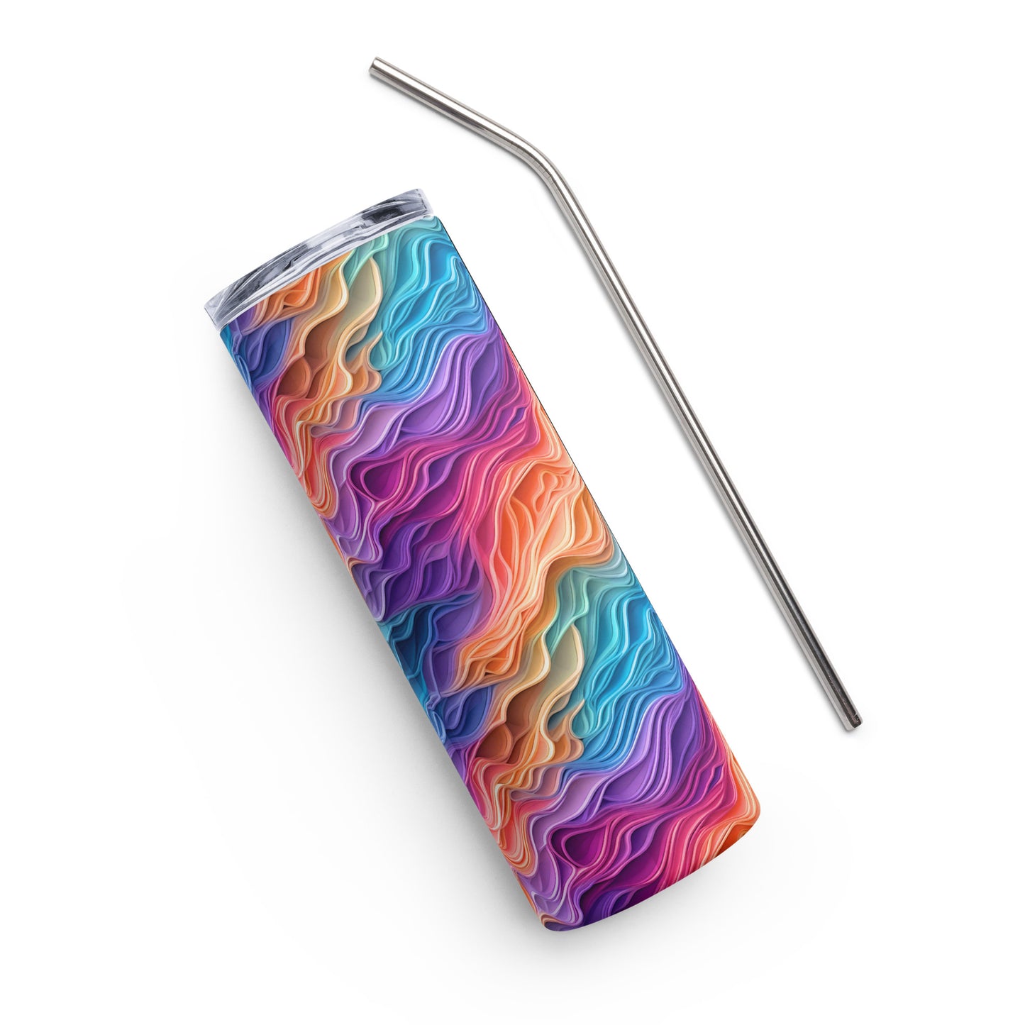 Rainbow Waves Stainless Steel Tumbler