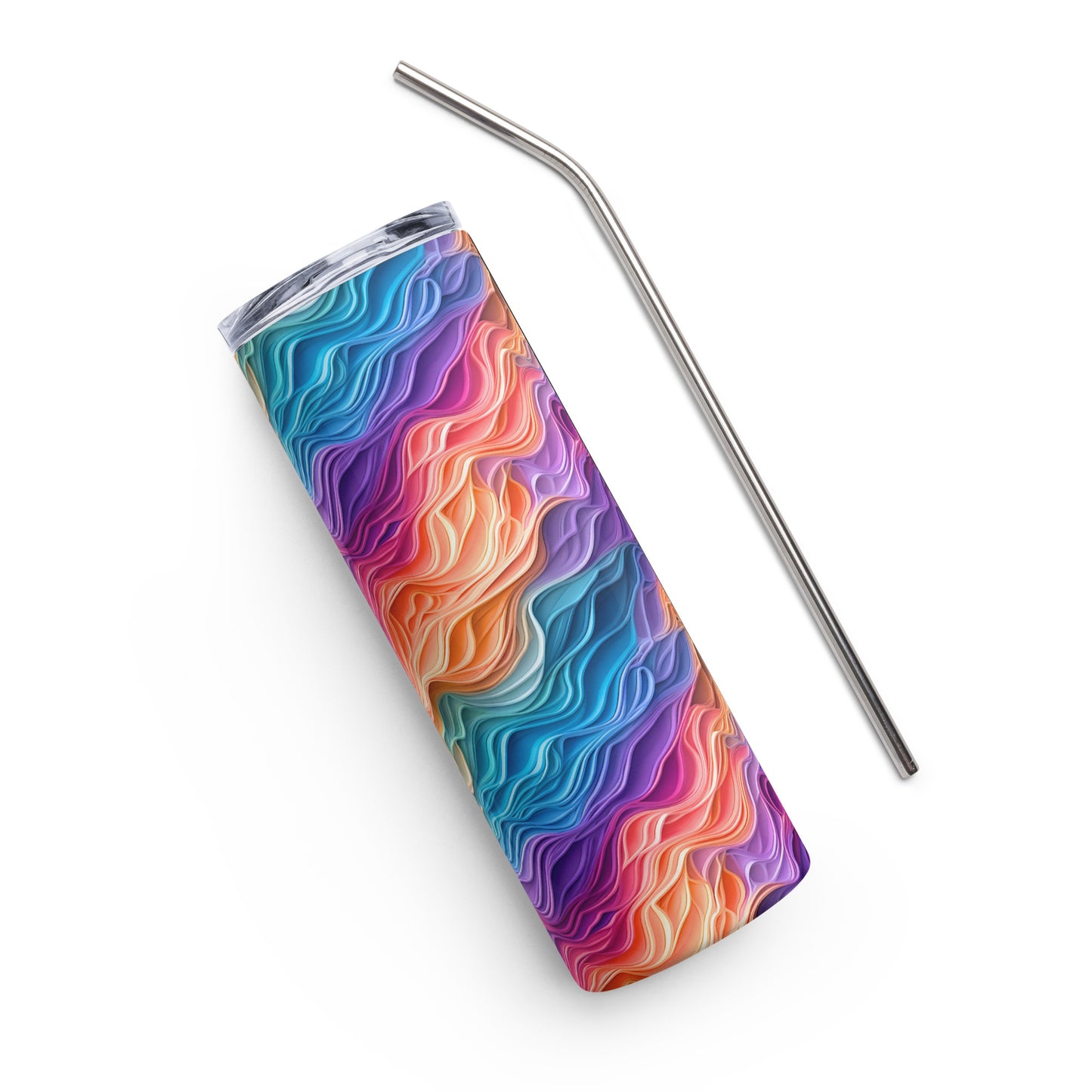 Rainbow Waves Stainless Steel Tumbler