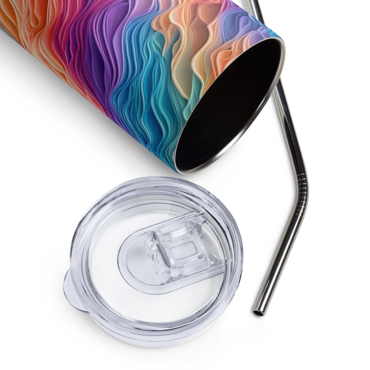 Rainbow Waves Stainless Steel Tumbler
