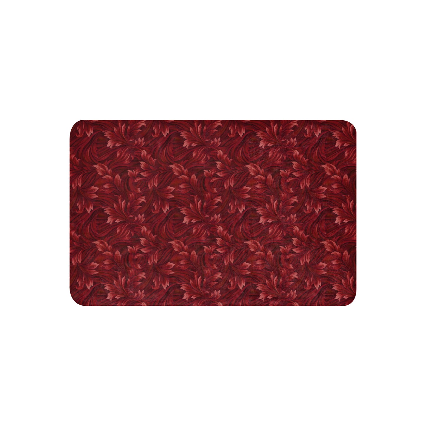 Red Swirling Leaves Sherpa Blanket