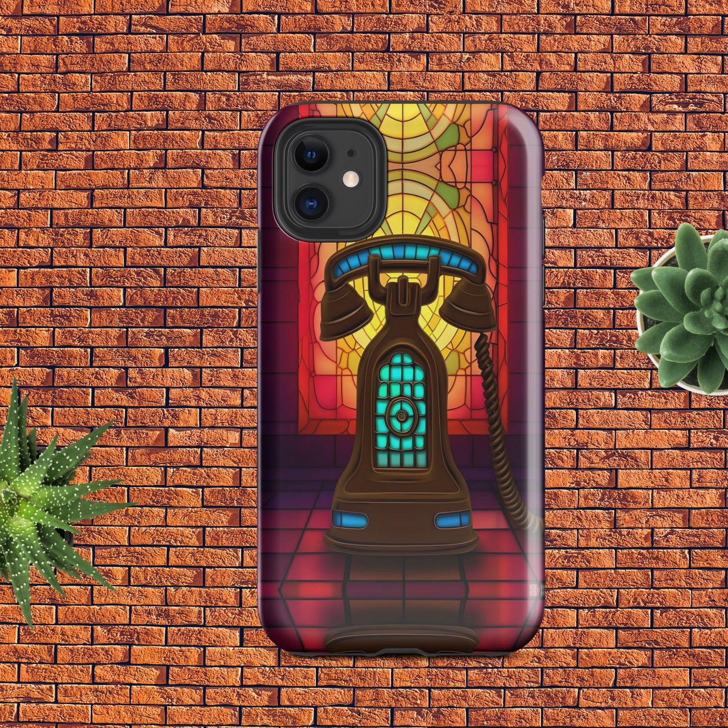 Retro Stained Glass Phone Tough Case for iPhone®