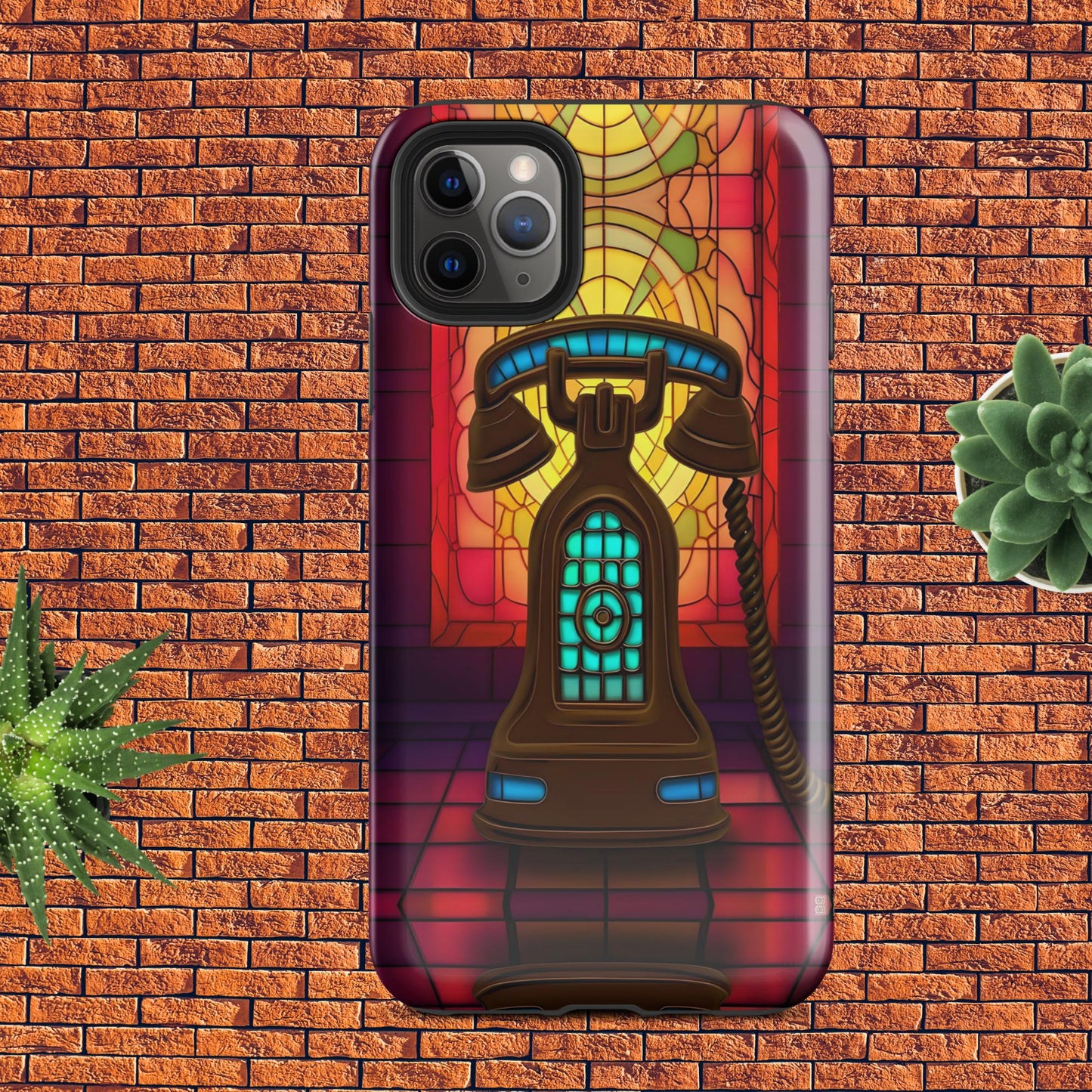 Retro Stained Glass Phone Tough Case for iPhone®