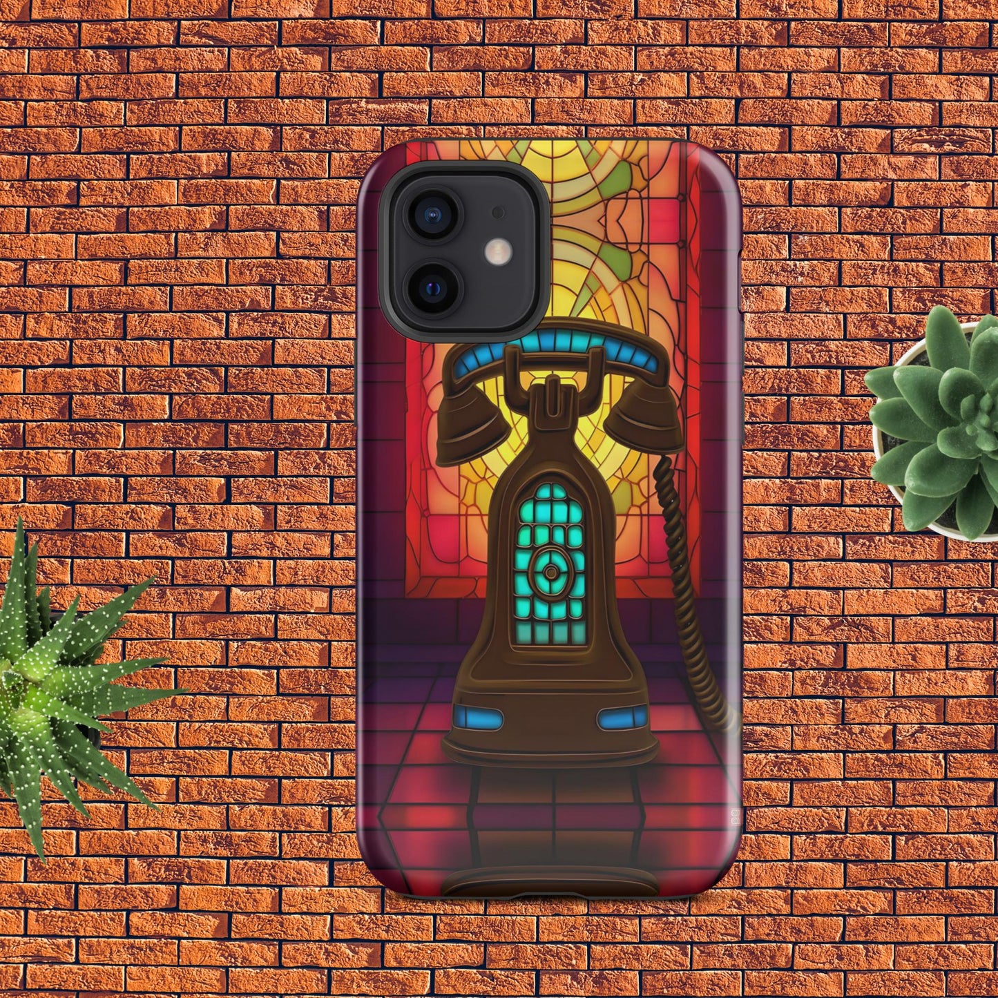Retro Stained Glass Phone Tough Case for iPhone®