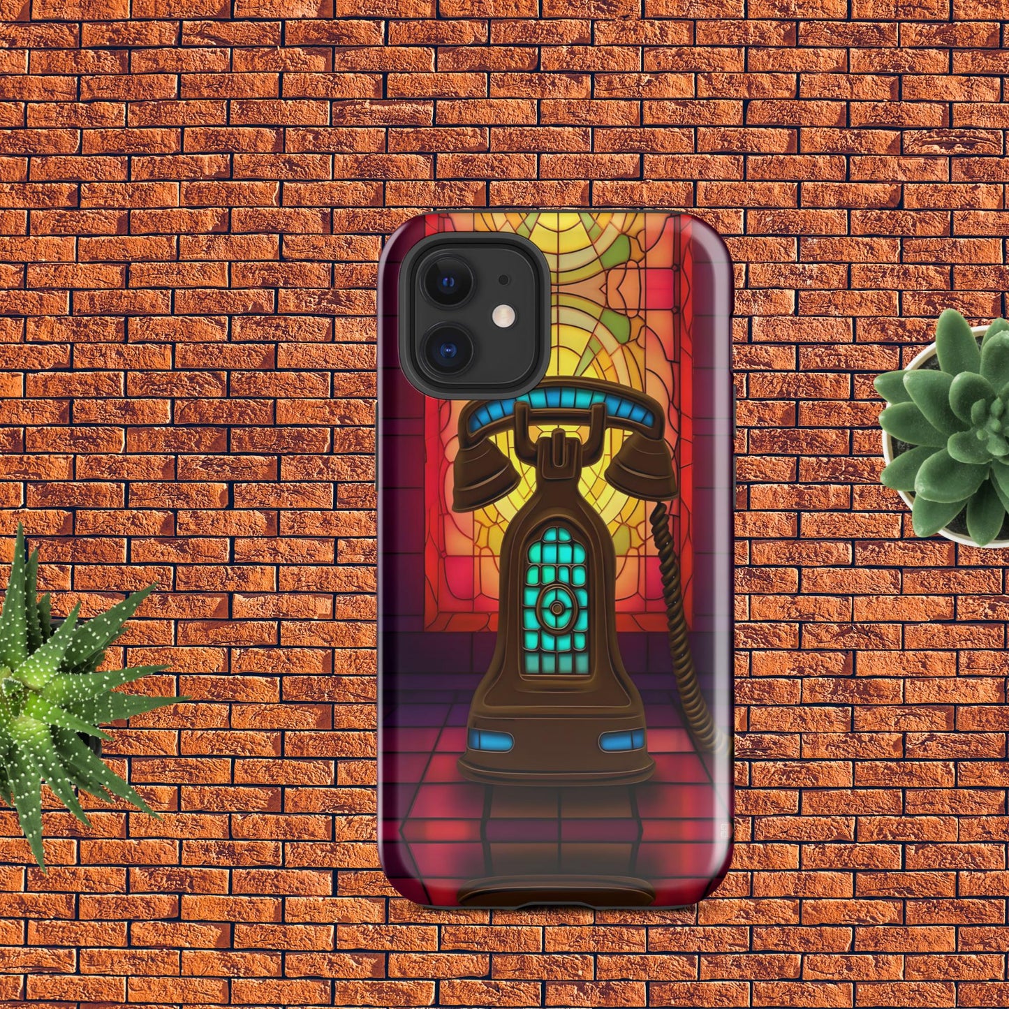 Retro Stained Glass Phone Tough Case for iPhone®