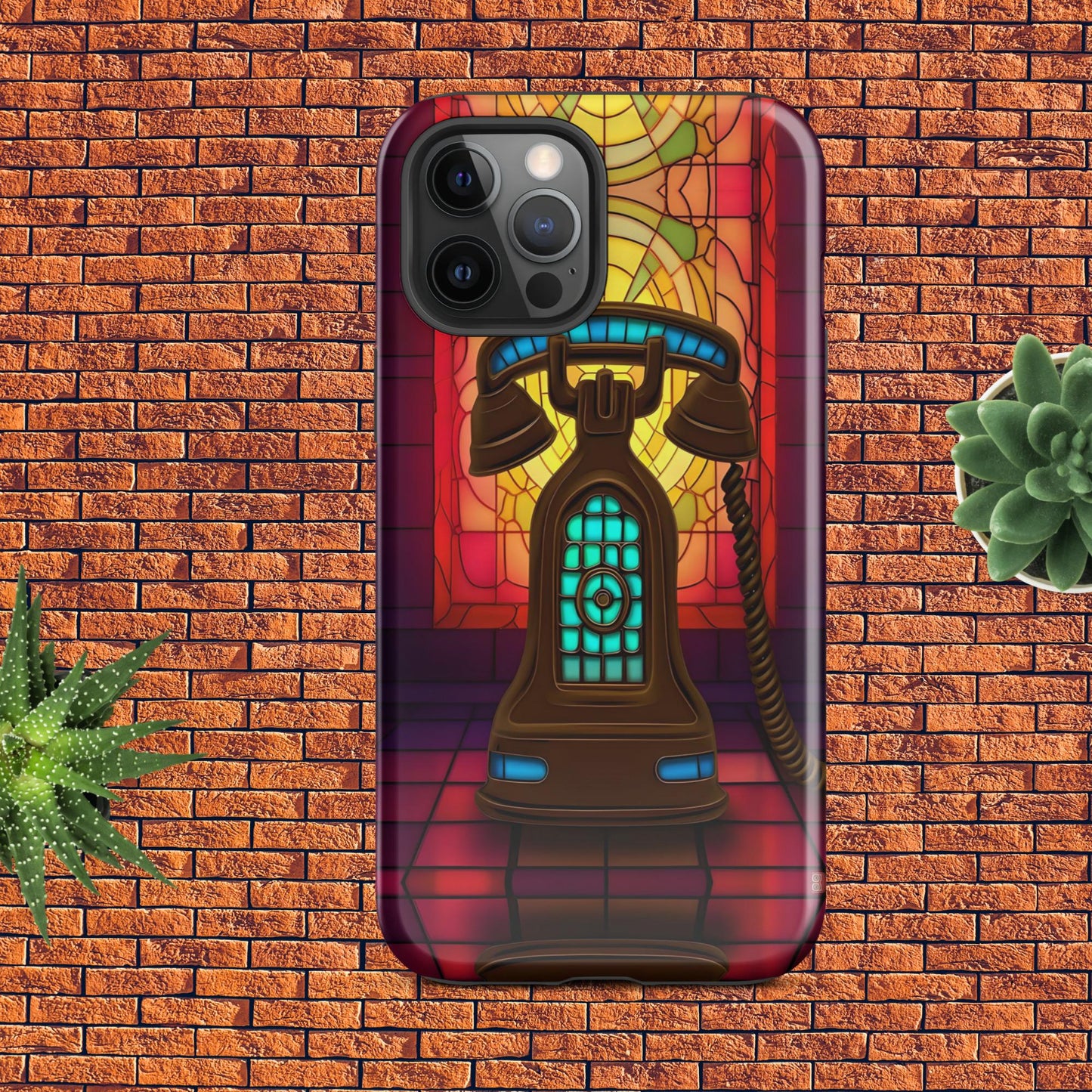 Retro Stained Glass Phone Tough Case for iPhone®