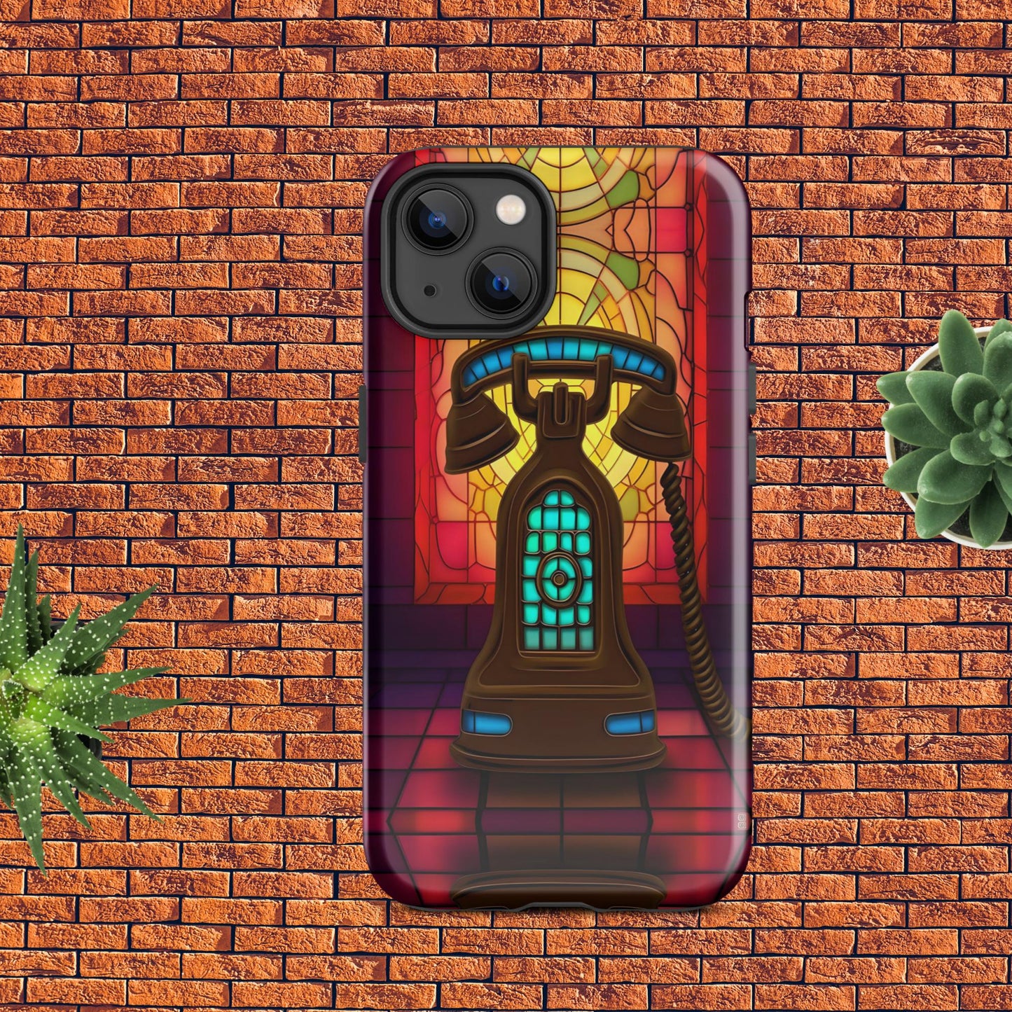 Retro Stained Glass Phone Tough Case for iPhone®