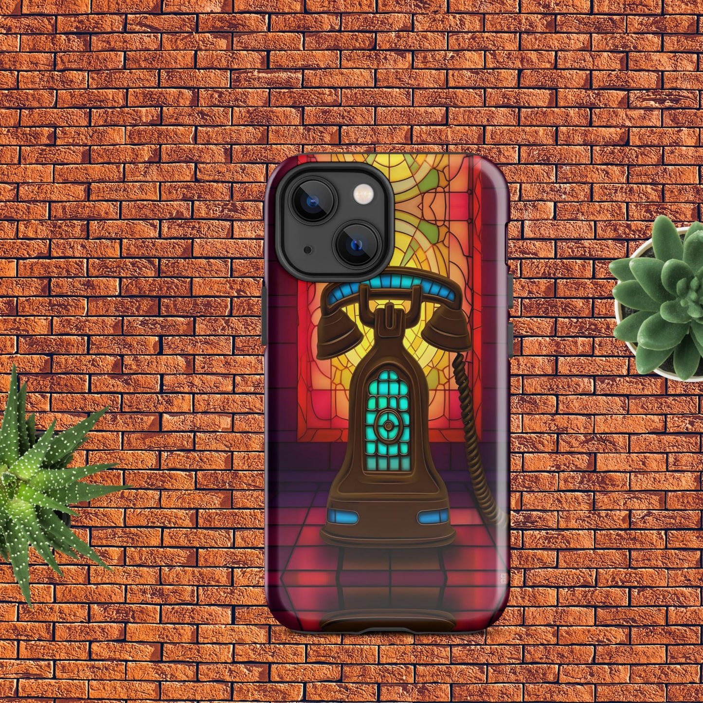 Retro Stained Glass Phone Tough Case for iPhone®
