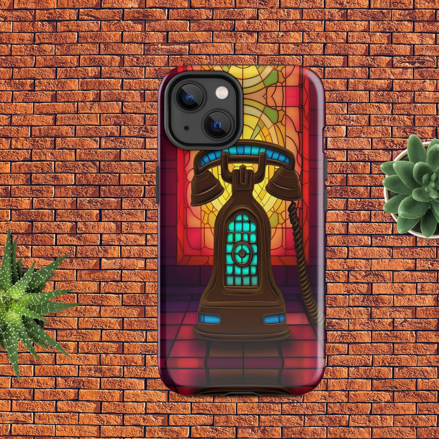 Retro Stained Glass Phone Tough Case for iPhone®