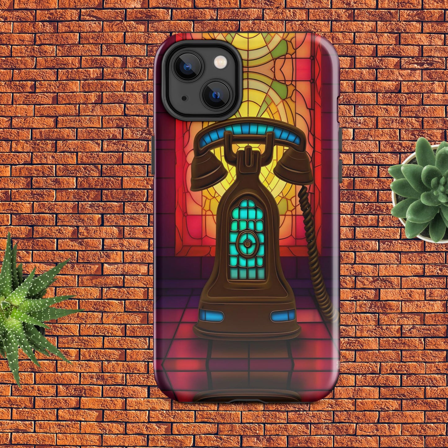 Retro Stained Glass Phone Tough Case for iPhone®