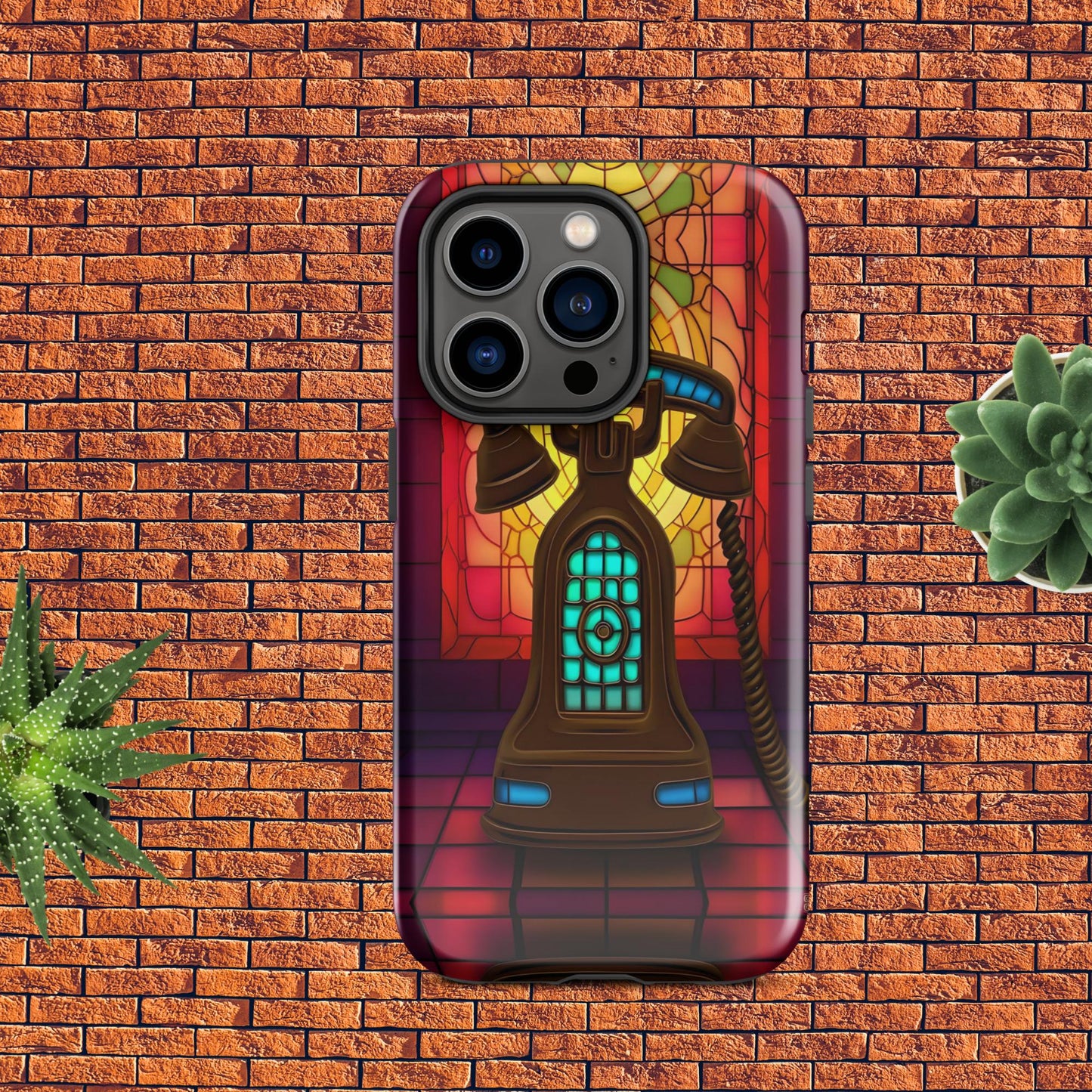 Retro Stained Glass Phone Tough Case for iPhone®