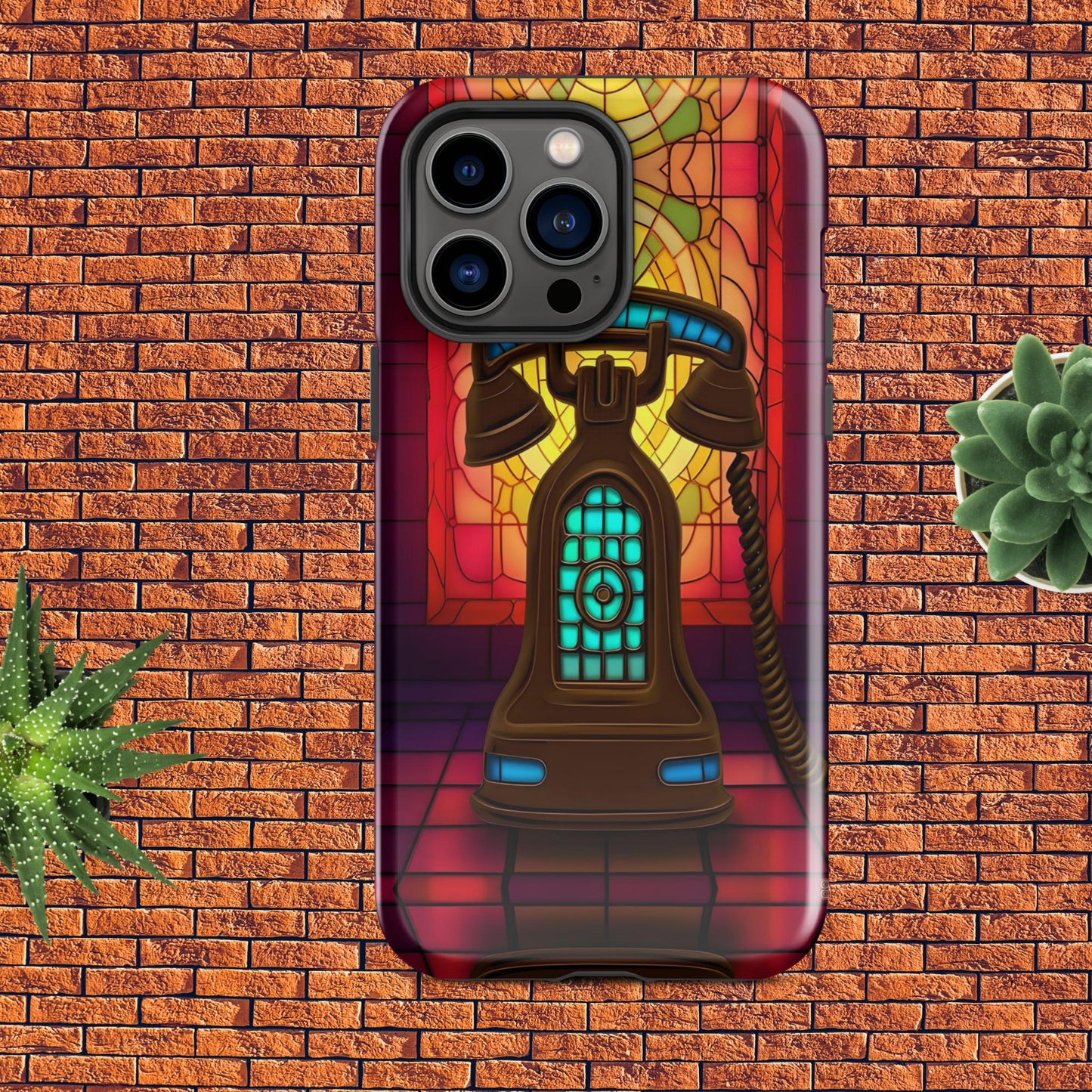 Retro Stained Glass Phone Tough Case for iPhone®