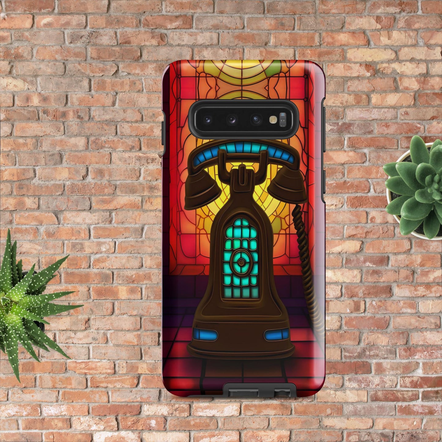 Retro Stained Glass Phone Tough case for Samsung®
