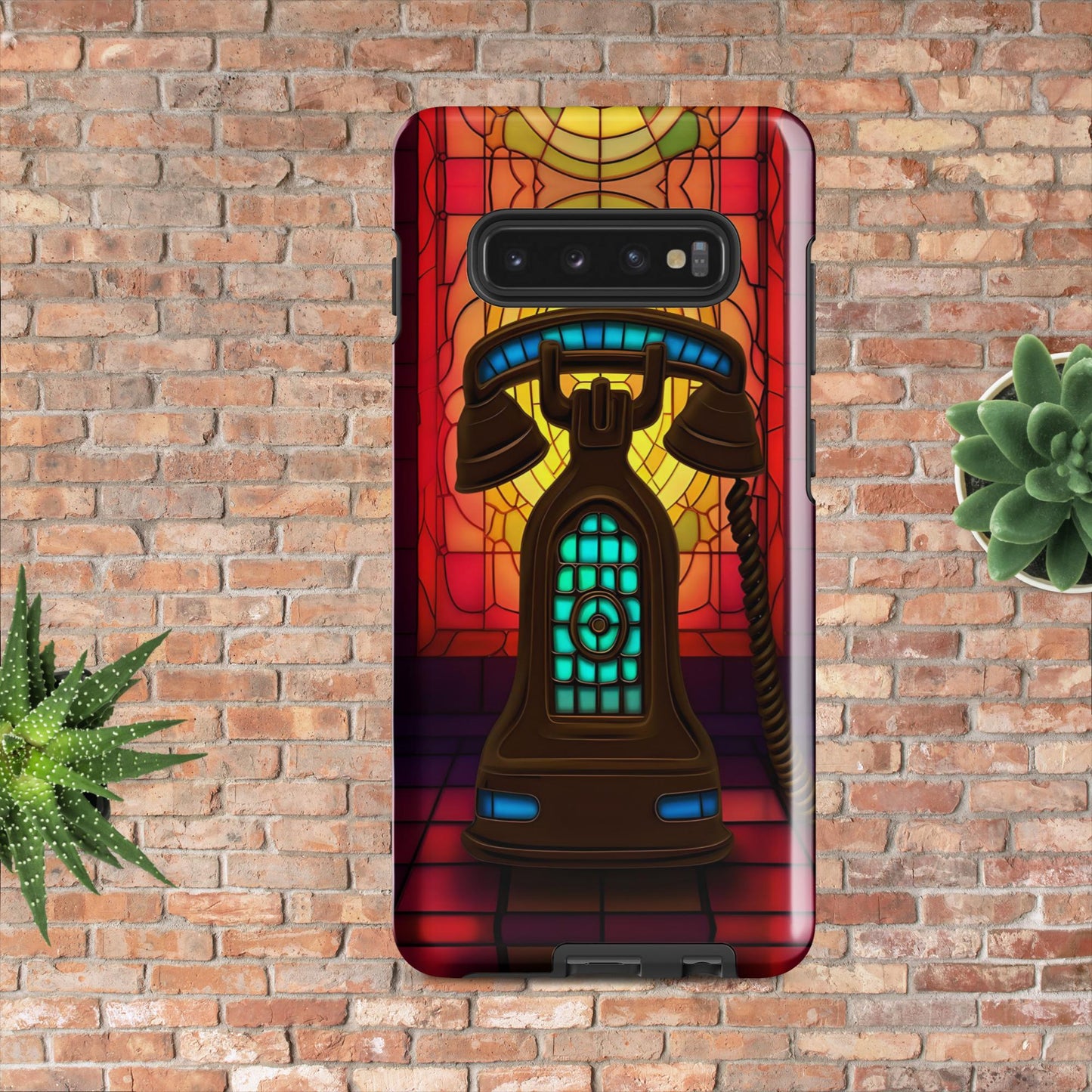 Retro Stained Glass Phone Tough case for Samsung®
