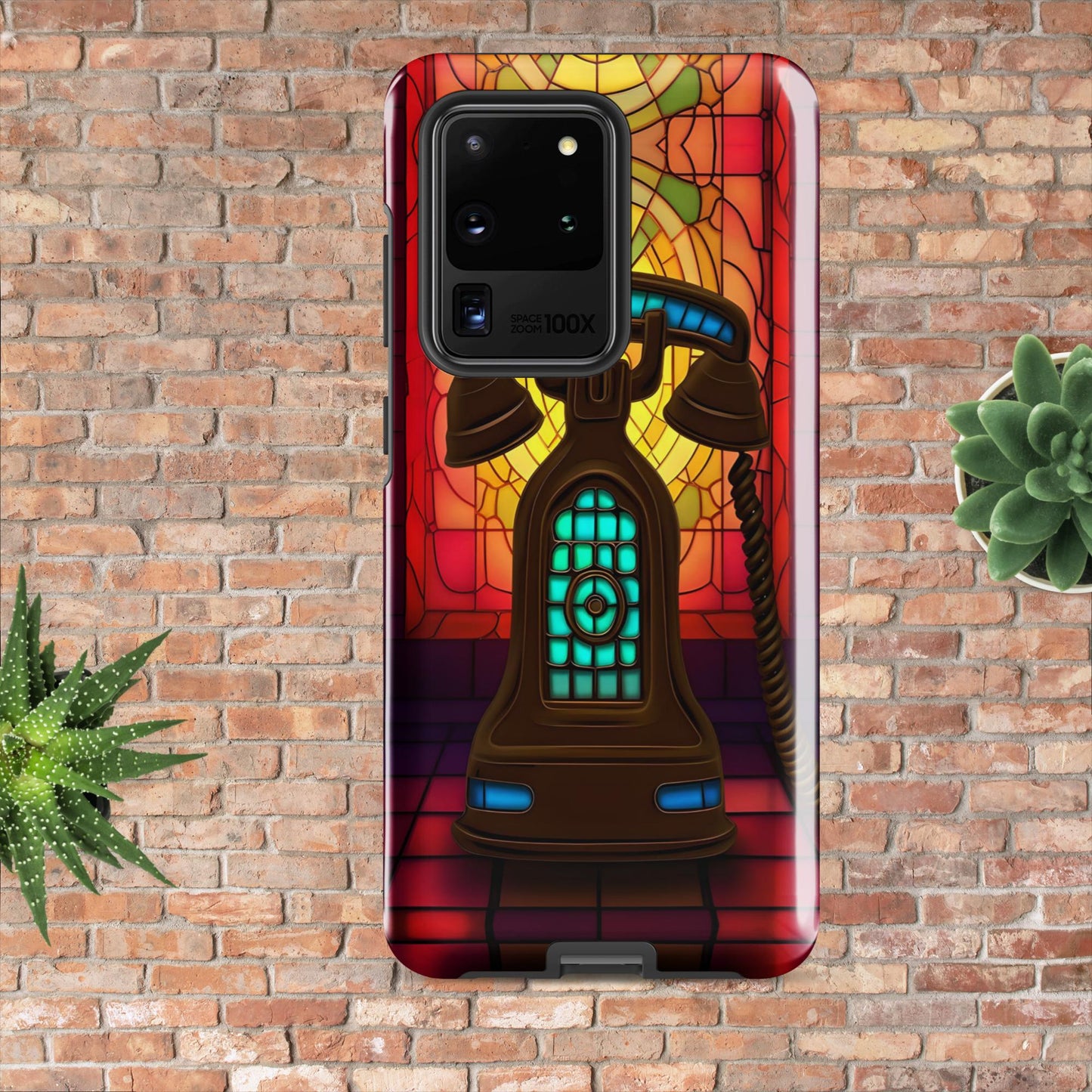Retro Stained Glass Phone Tough case for Samsung®