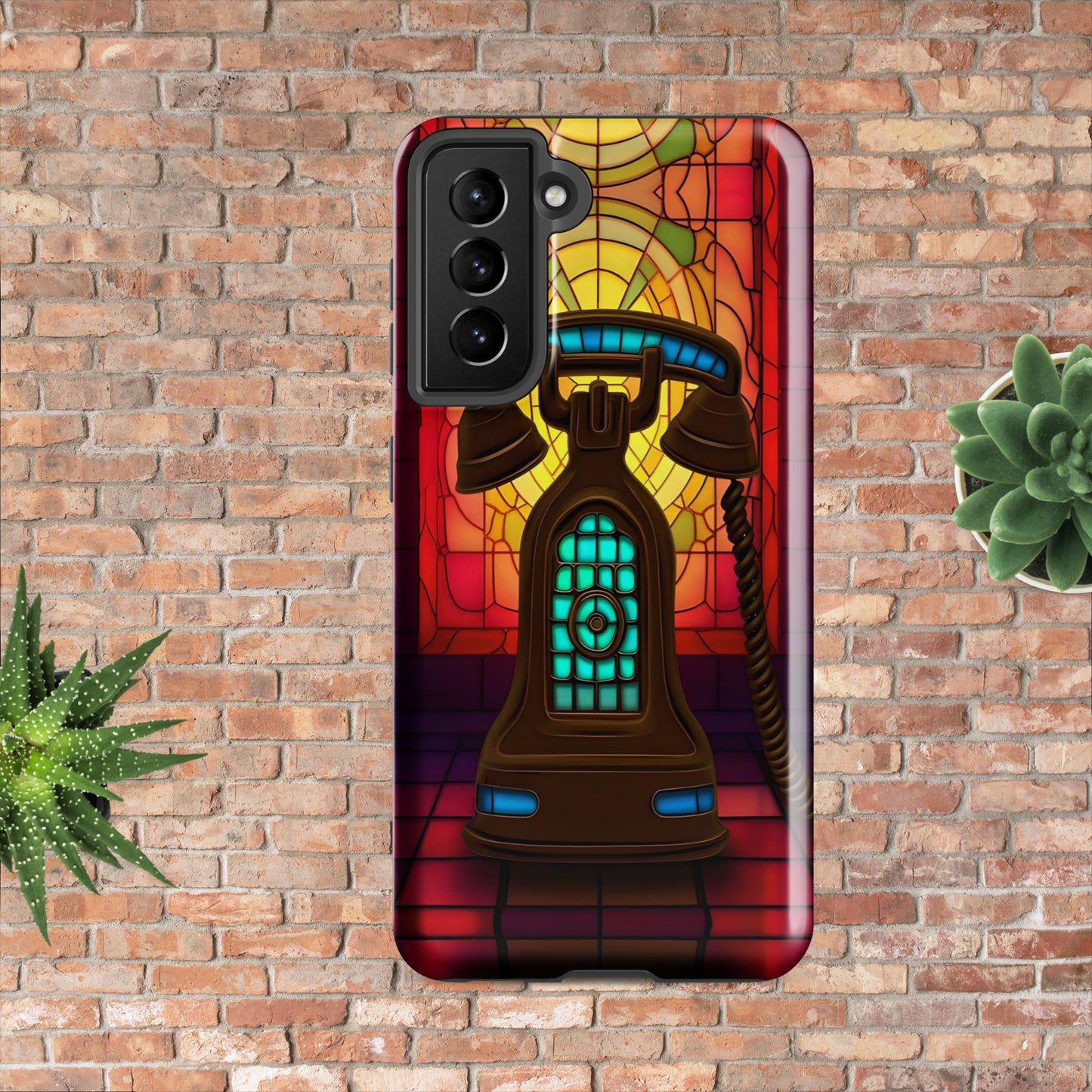 Retro Stained Glass Phone Tough case for Samsung®