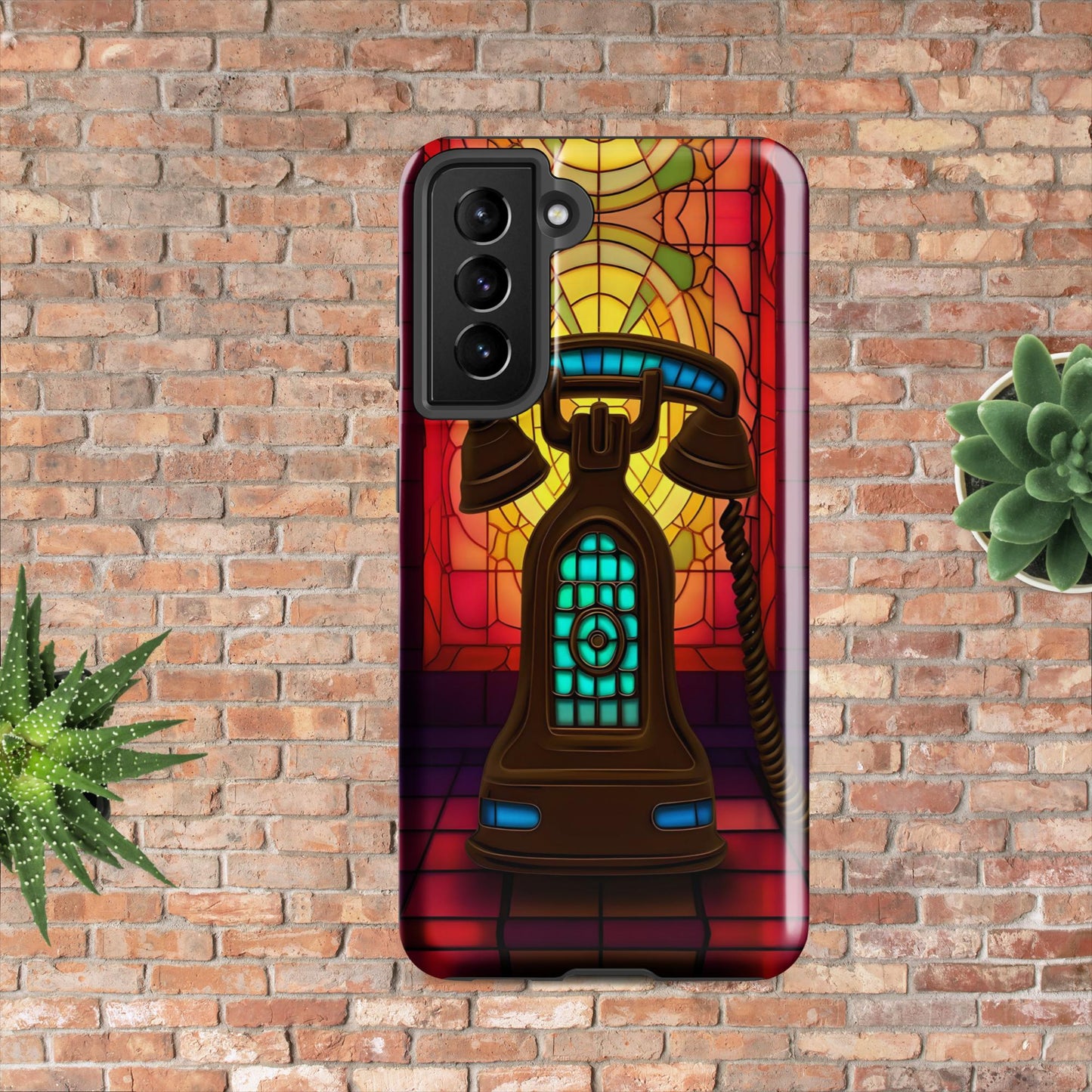 Retro Stained Glass Phone Tough case for Samsung®