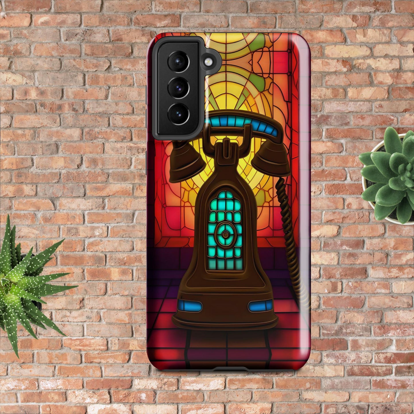Retro Stained Glass Phone Tough case for Samsung®