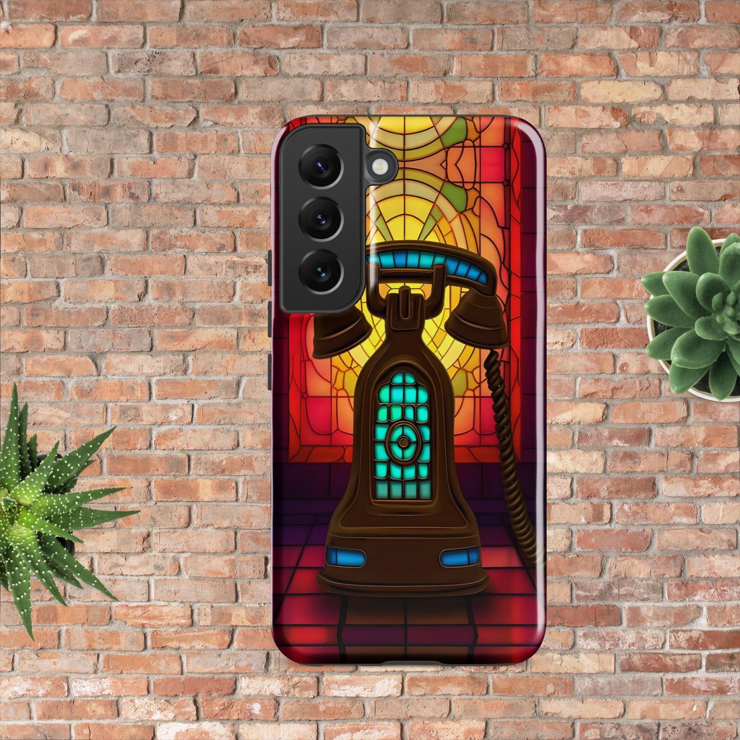 Retro Stained Glass Phone Tough case for Samsung®