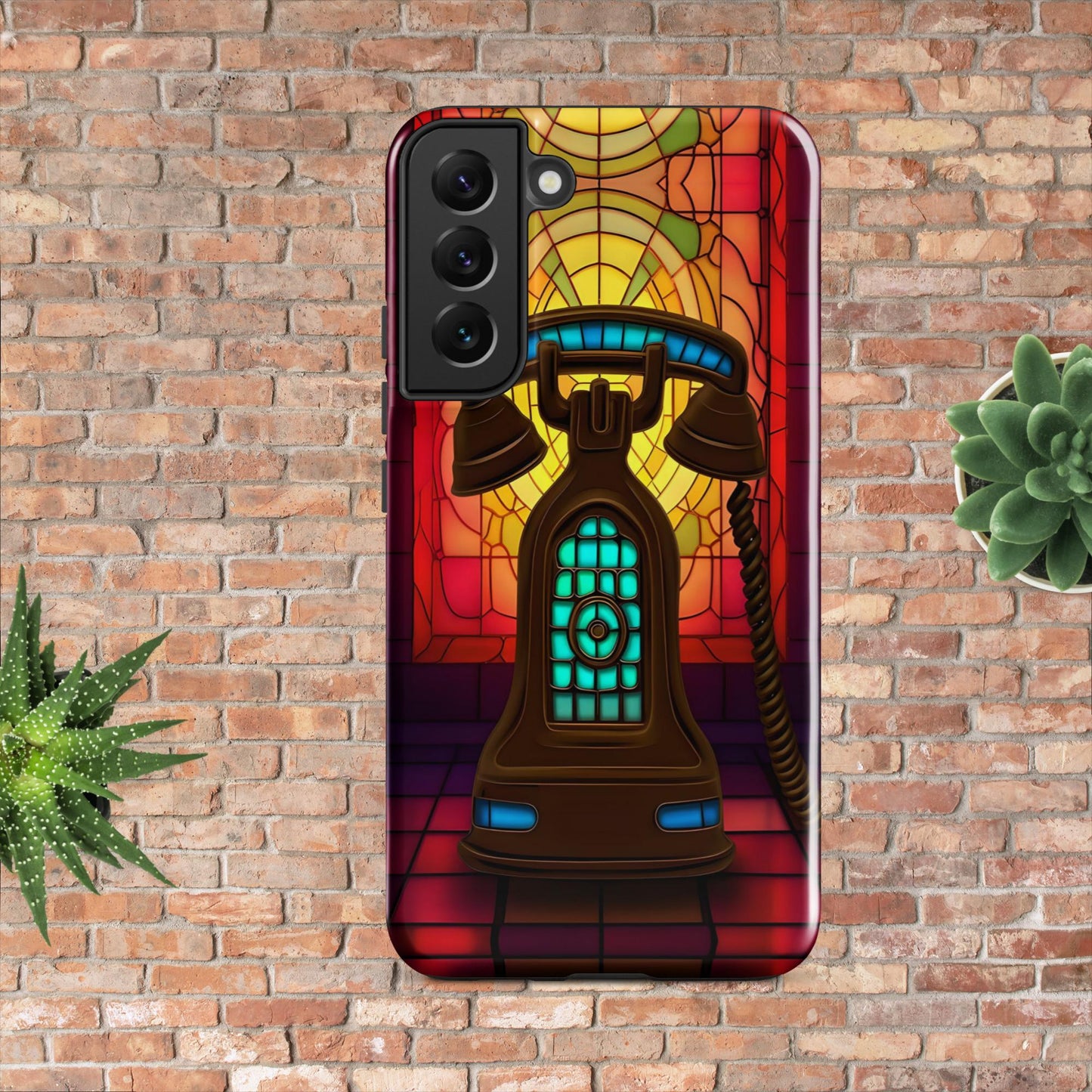 Retro Stained Glass Phone Tough case for Samsung®