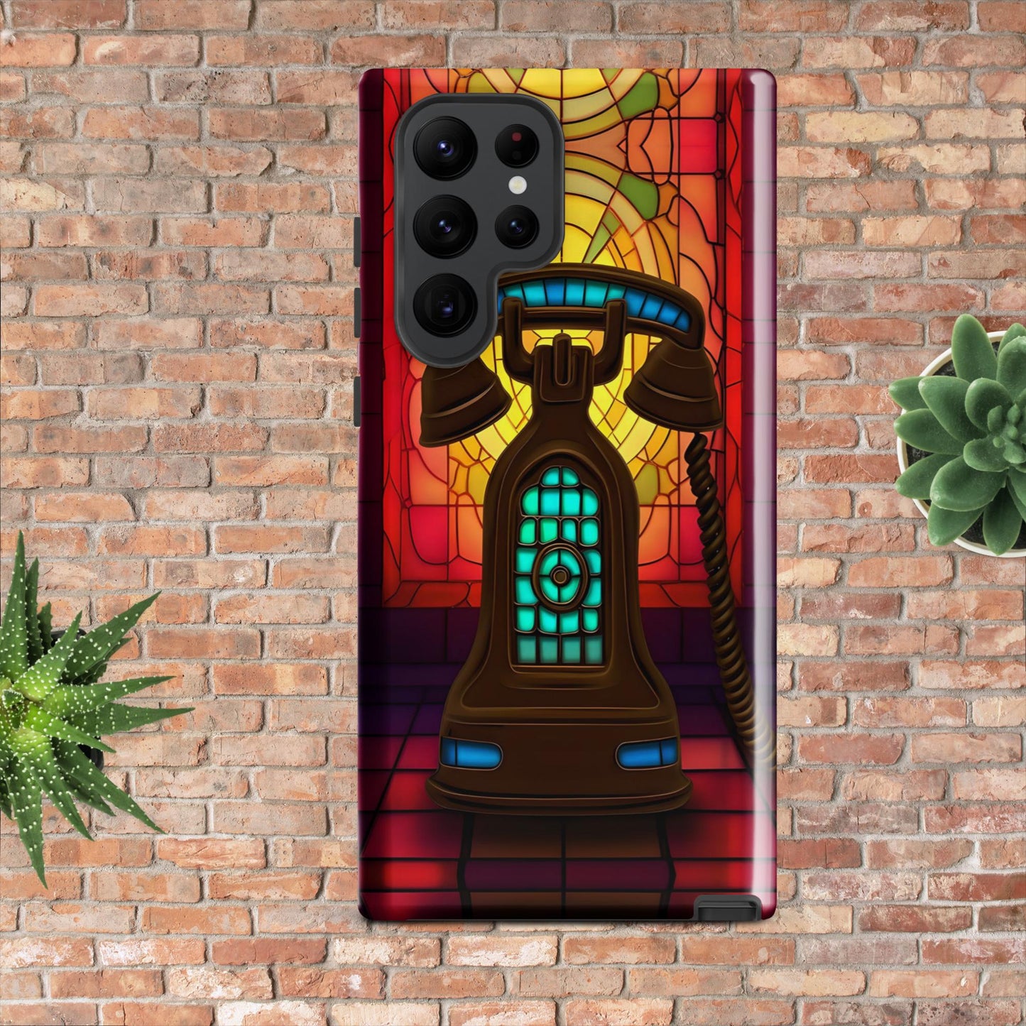 Retro Stained Glass Phone Tough case for Samsung®