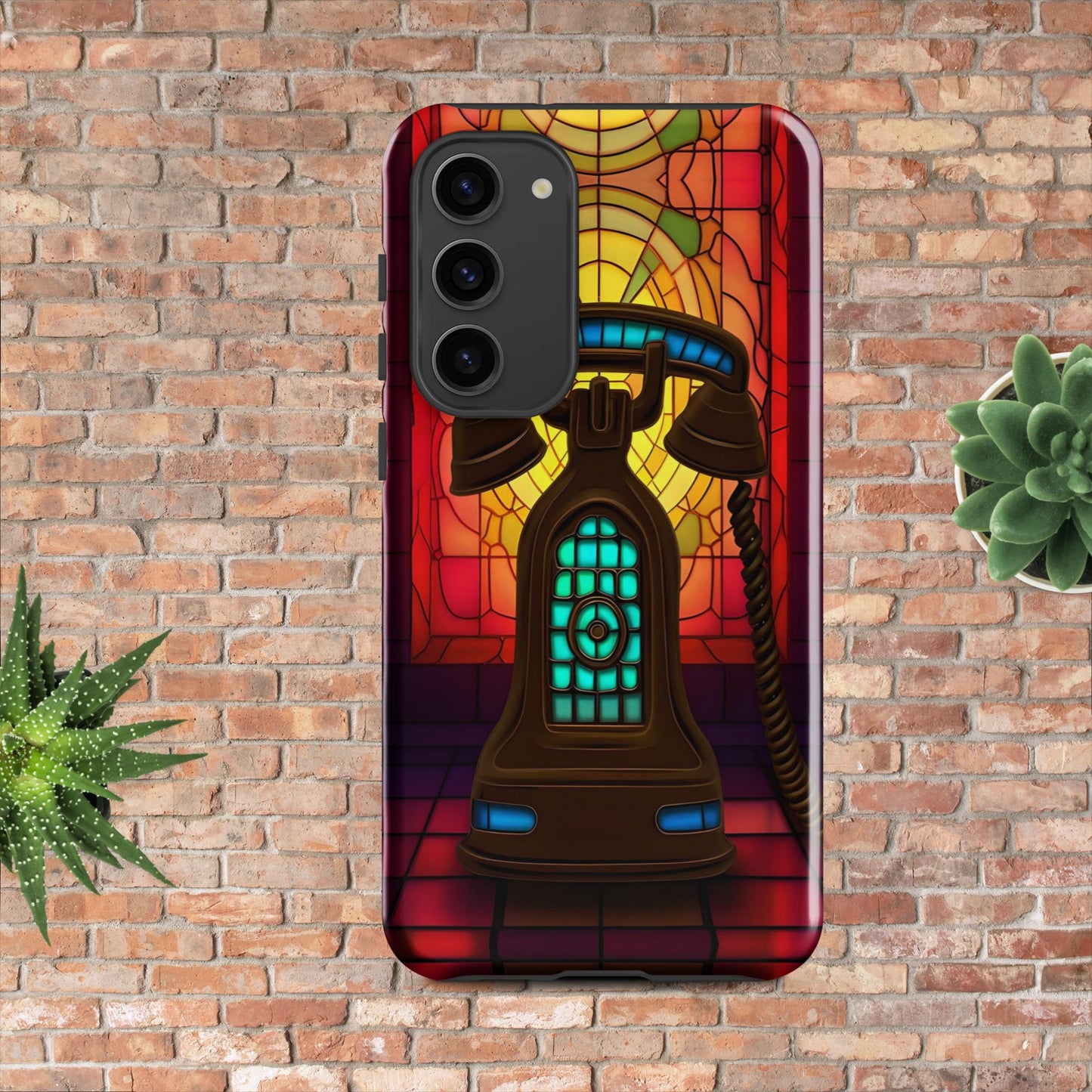 Retro Stained Glass Phone Tough case for Samsung®