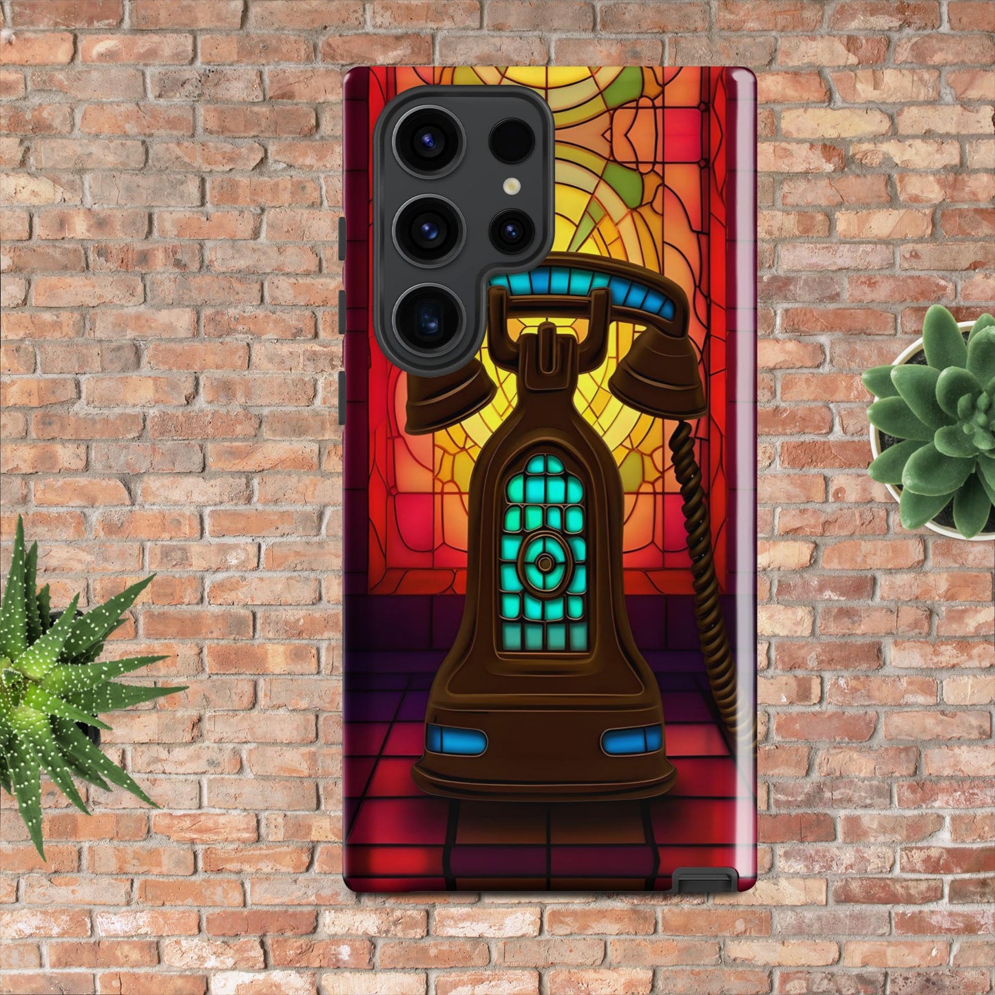 Retro Stained Glass Phone Tough case for Samsung®