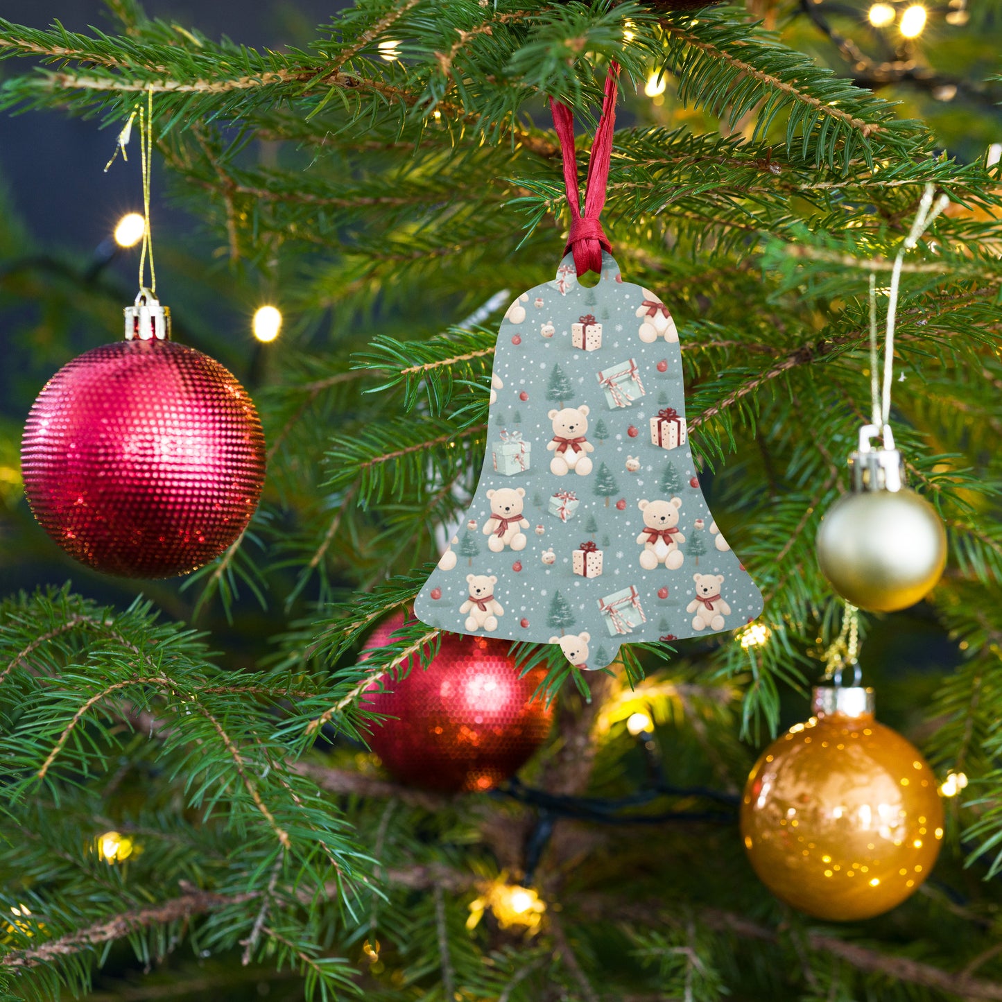 Teddy Bear Holiday Wooden Ornaments - Gift Tags - Magnets
