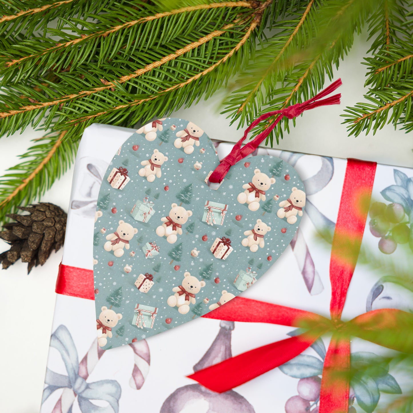 Teddy Bear Holiday Wooden Ornaments - Gift Tags - Magnets