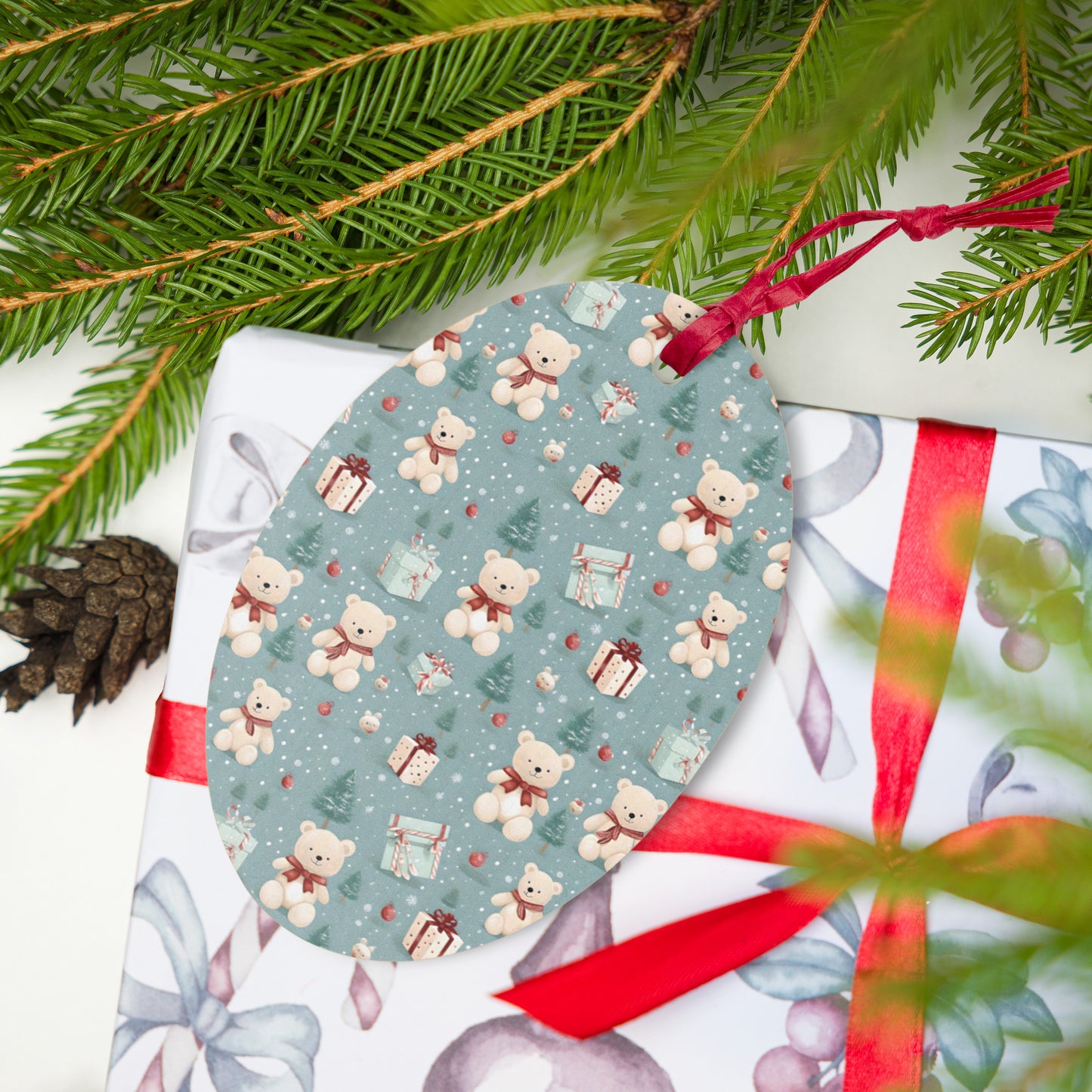Teddy Bear Holiday Wooden Ornaments - Gift Tags - Magnets