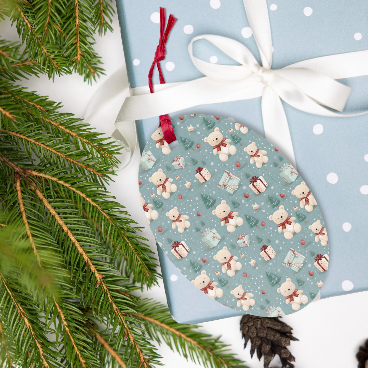 Teddy Bear Holiday Wooden Ornaments - Gift Tags - Magnets