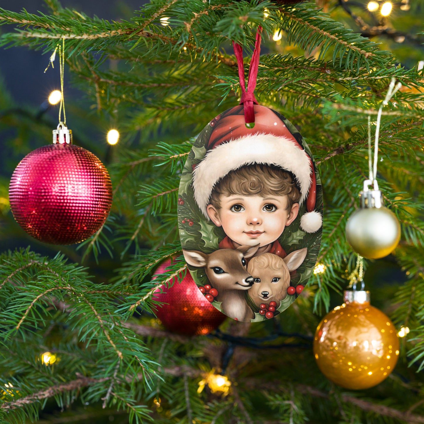 Victorian Child Portrait Wooden Ornament - Gift Tag - Magnet