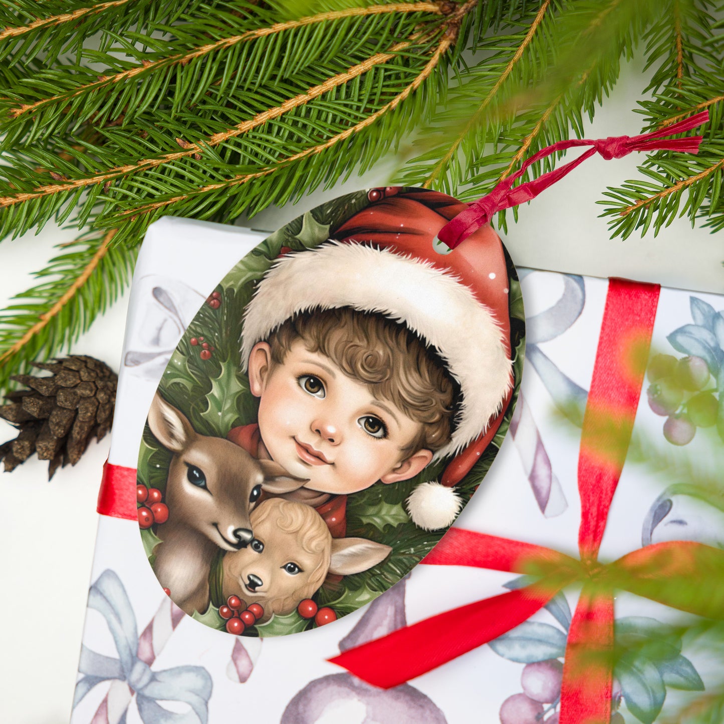 Victorian Child Portrait Wooden Ornament - Gift Tag - Magnet
