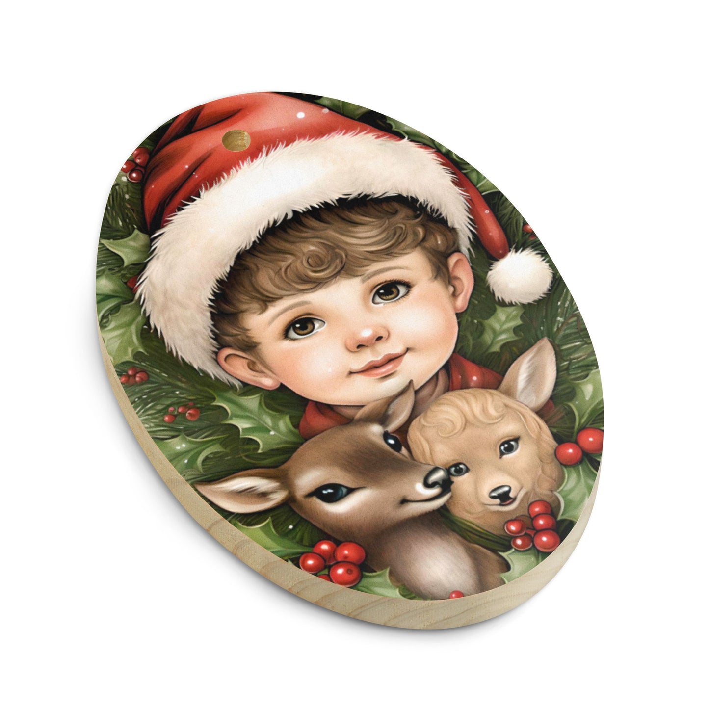 Victorian Child Portrait Wooden Ornament - Gift Tag - Magnet