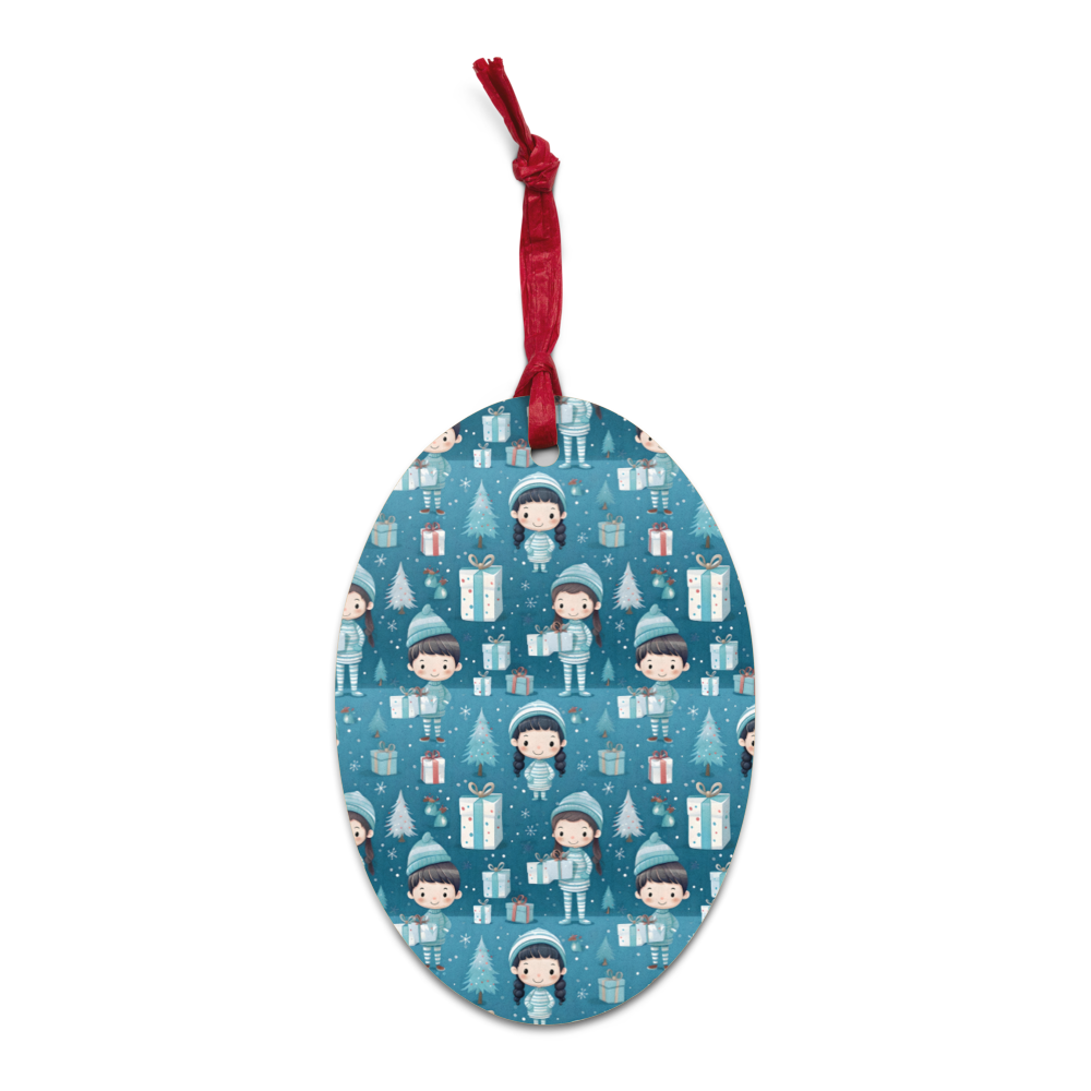 Matching Pajamas Wooden Ornament - Magnet - Gift Tag