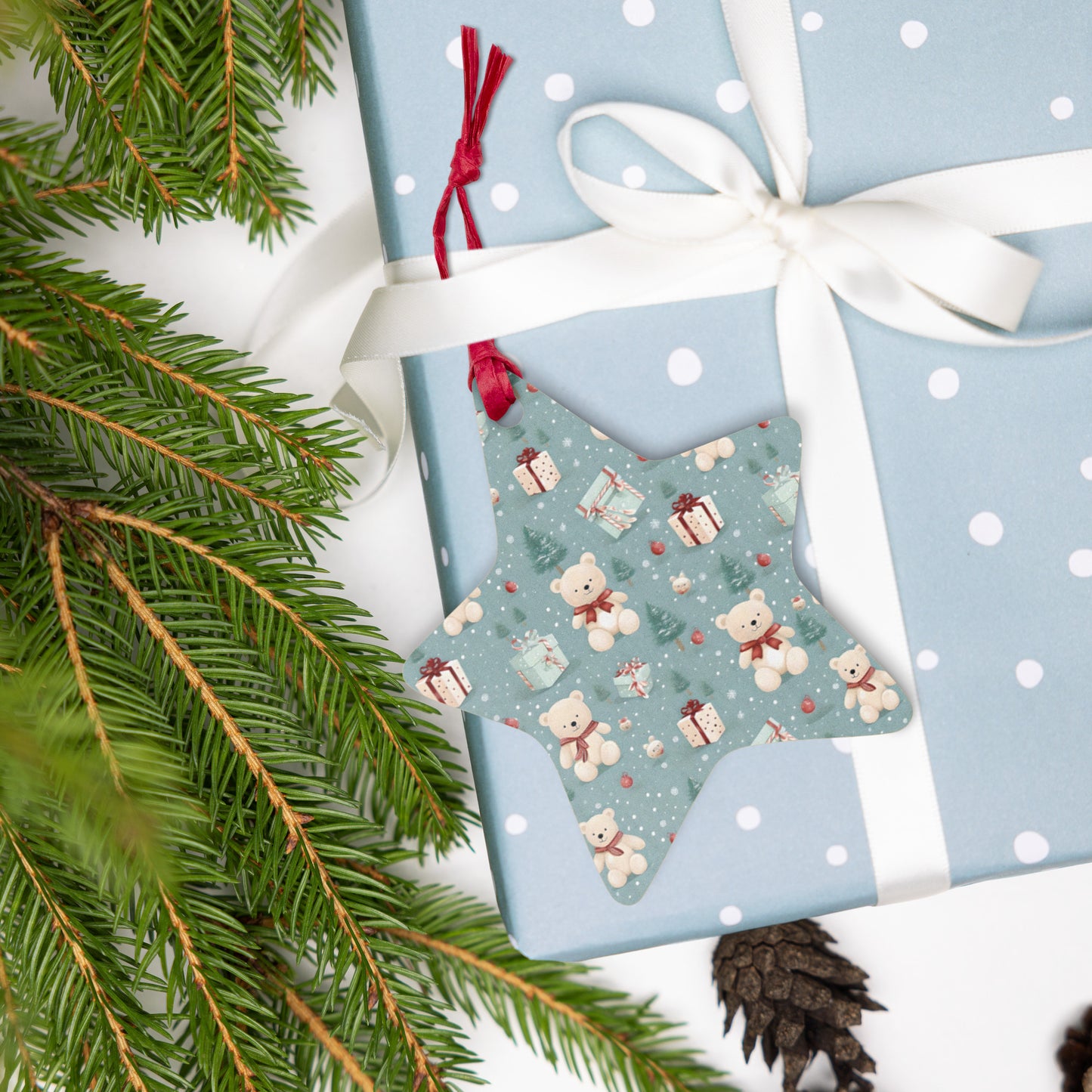 Teddy Bear Holiday Wooden Ornaments - Gift Tags - Magnets