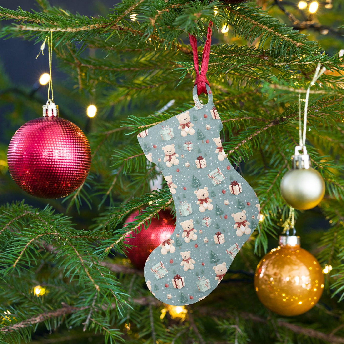Teddy Bear Holiday Wooden Ornaments - Gift Tags - Magnets