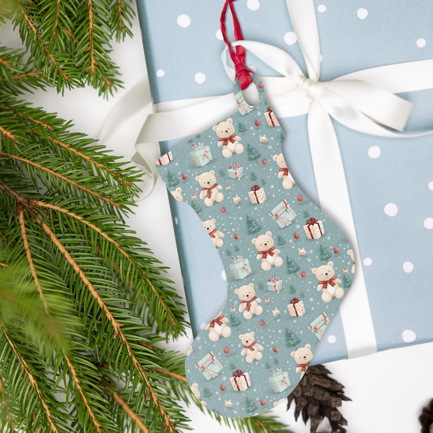 Teddy Bear Holiday Wooden Ornaments - Gift Tags - Magnets
