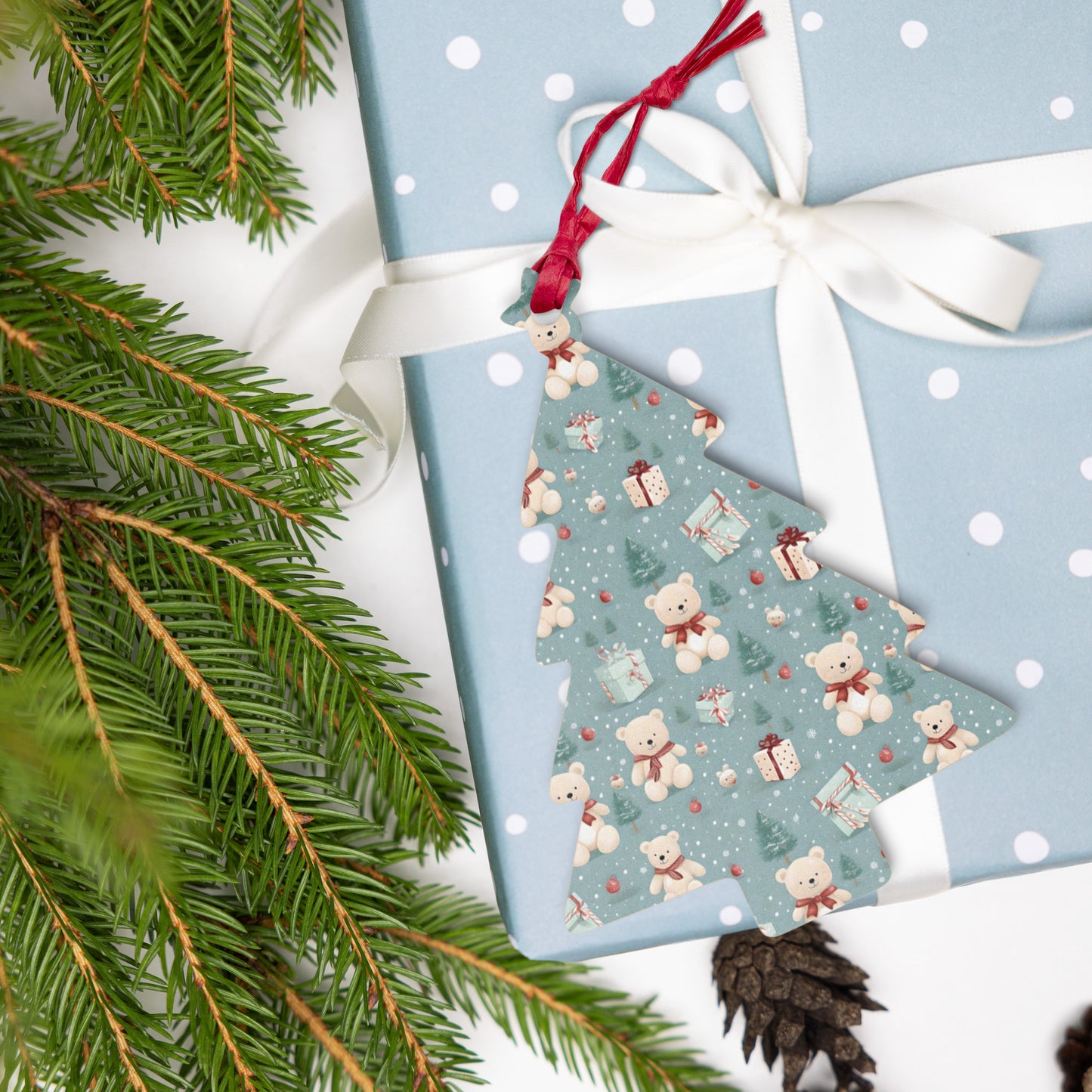 Teddy Bear Holiday Wooden Ornaments - Gift Tags - Magnets
