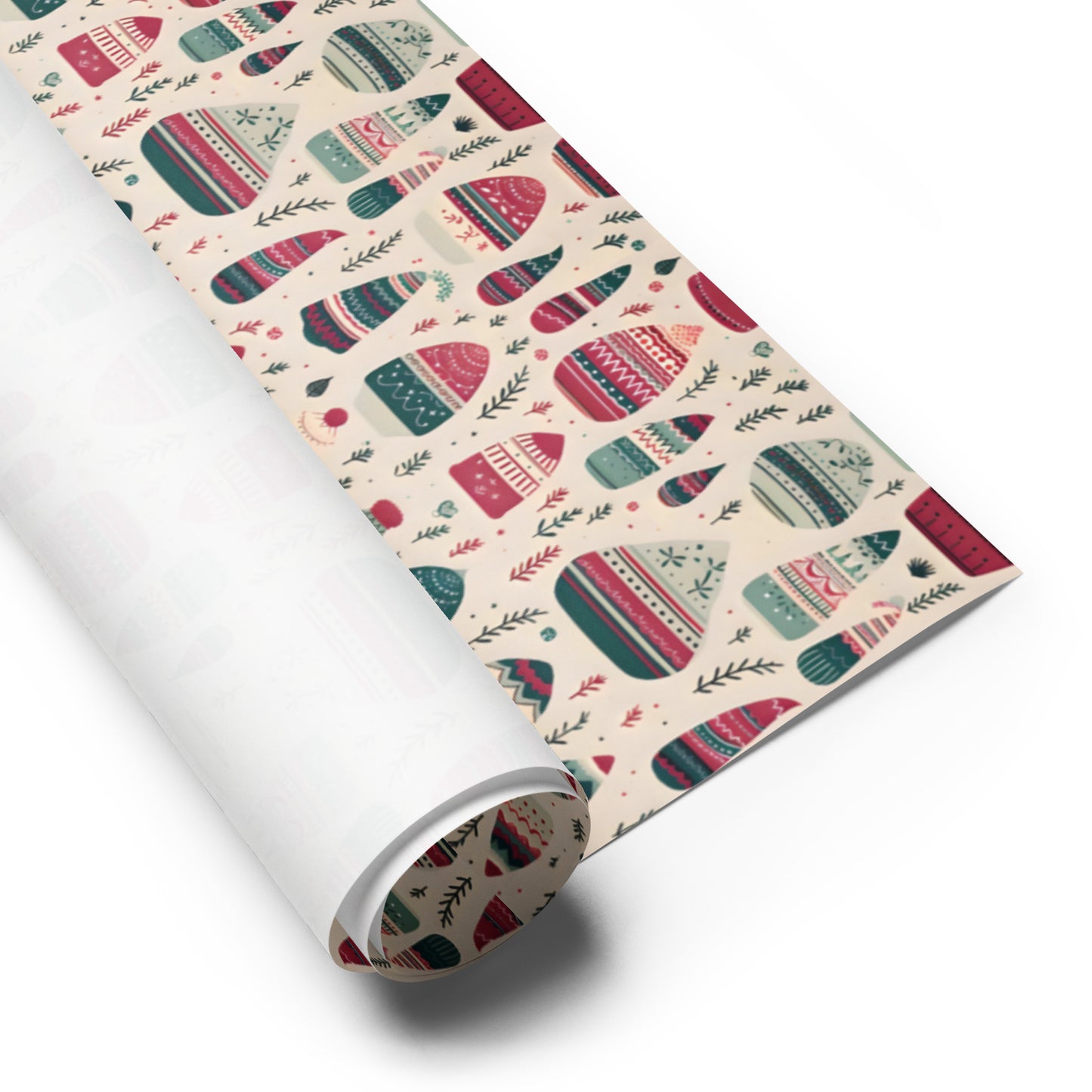 Winter Whimsy Hats - Stockings - Leaves Wrapping Paper Sheets