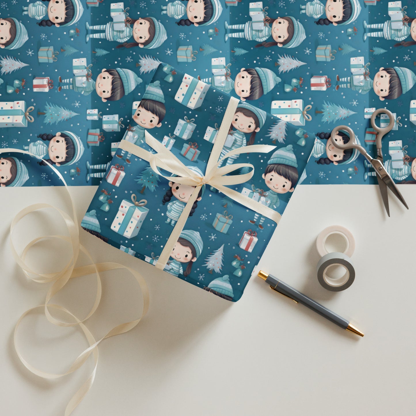 Matching Pajamas Wrapping Paper Sheets