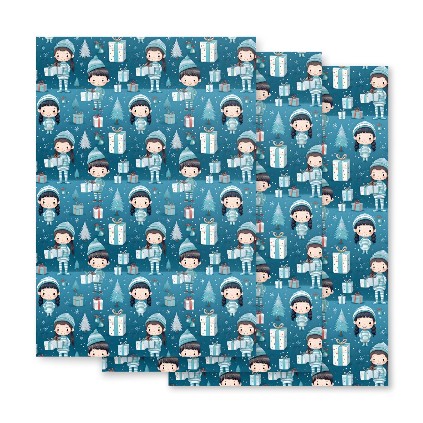 Matching Pajamas Wrapping Paper Sheets