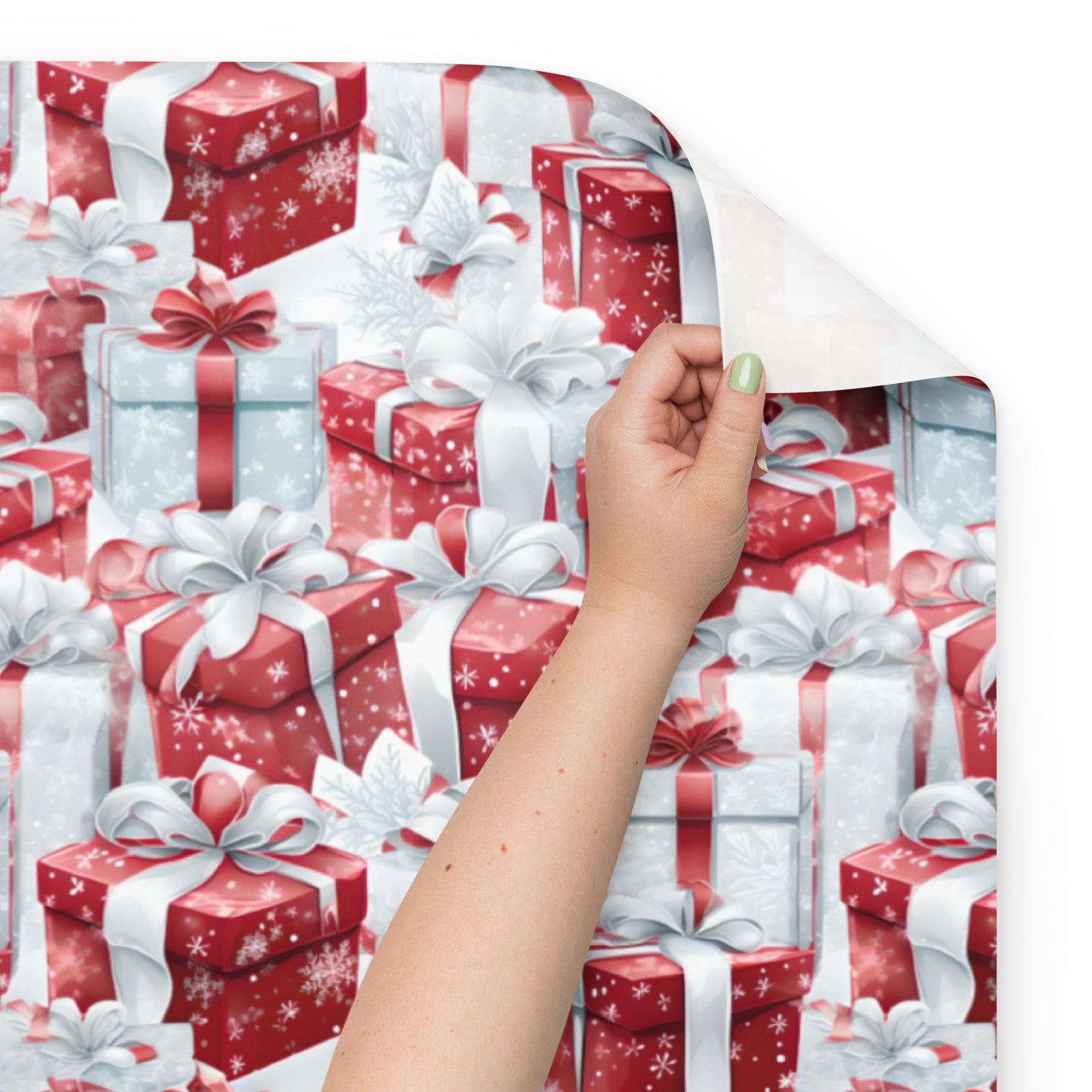 Stacks of Gifts Wrapping Paper Sheets Blue - Red - Green