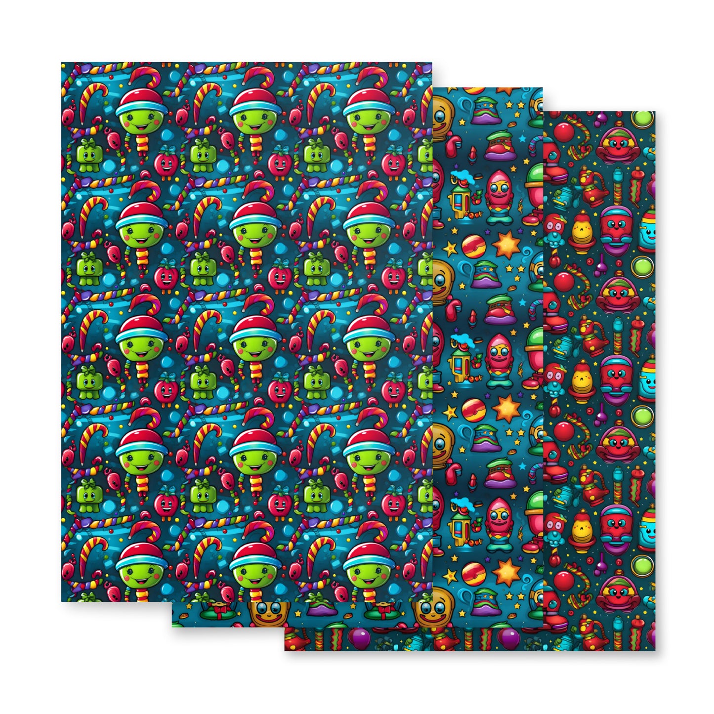 Stocking Stuffers Toys and Treats Wrapping Paper Sheets