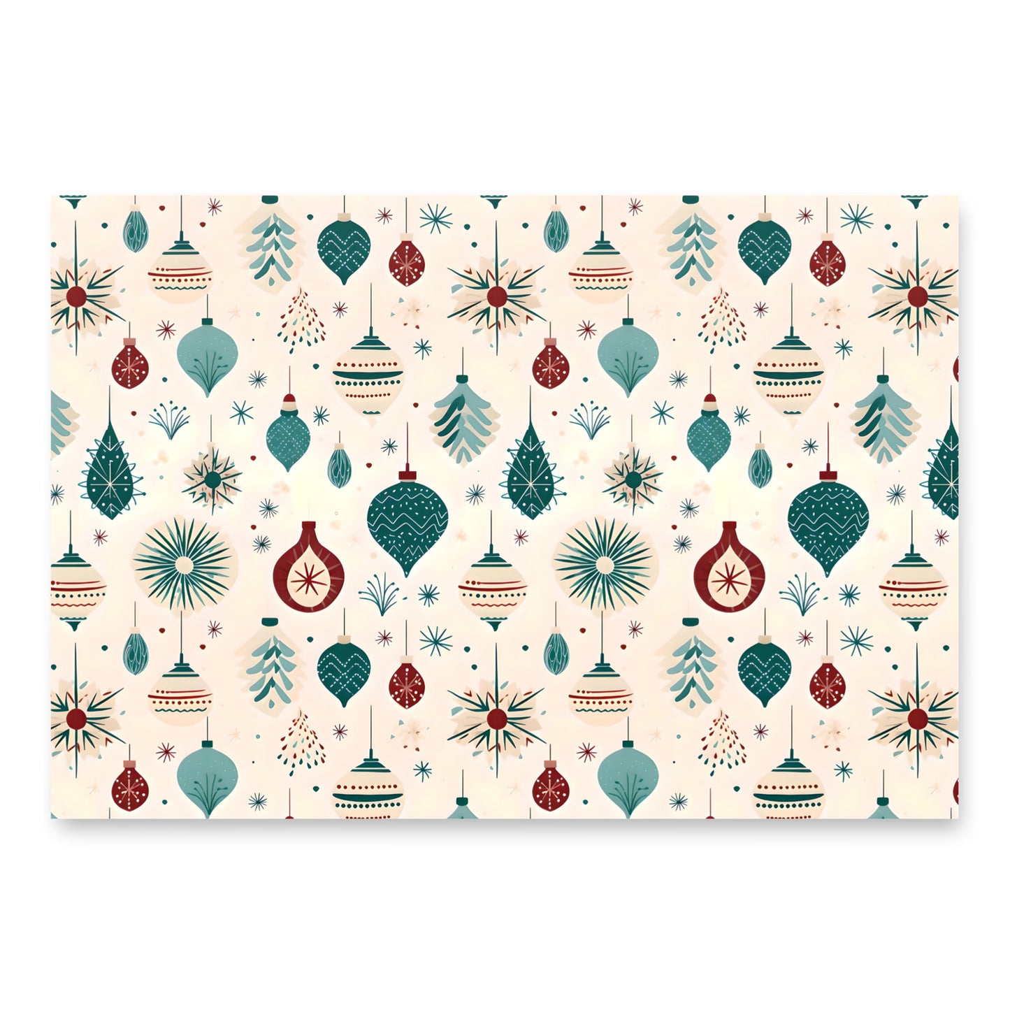 Retro Christmas Bulb Wrapping Paper Sheets - Set of 3