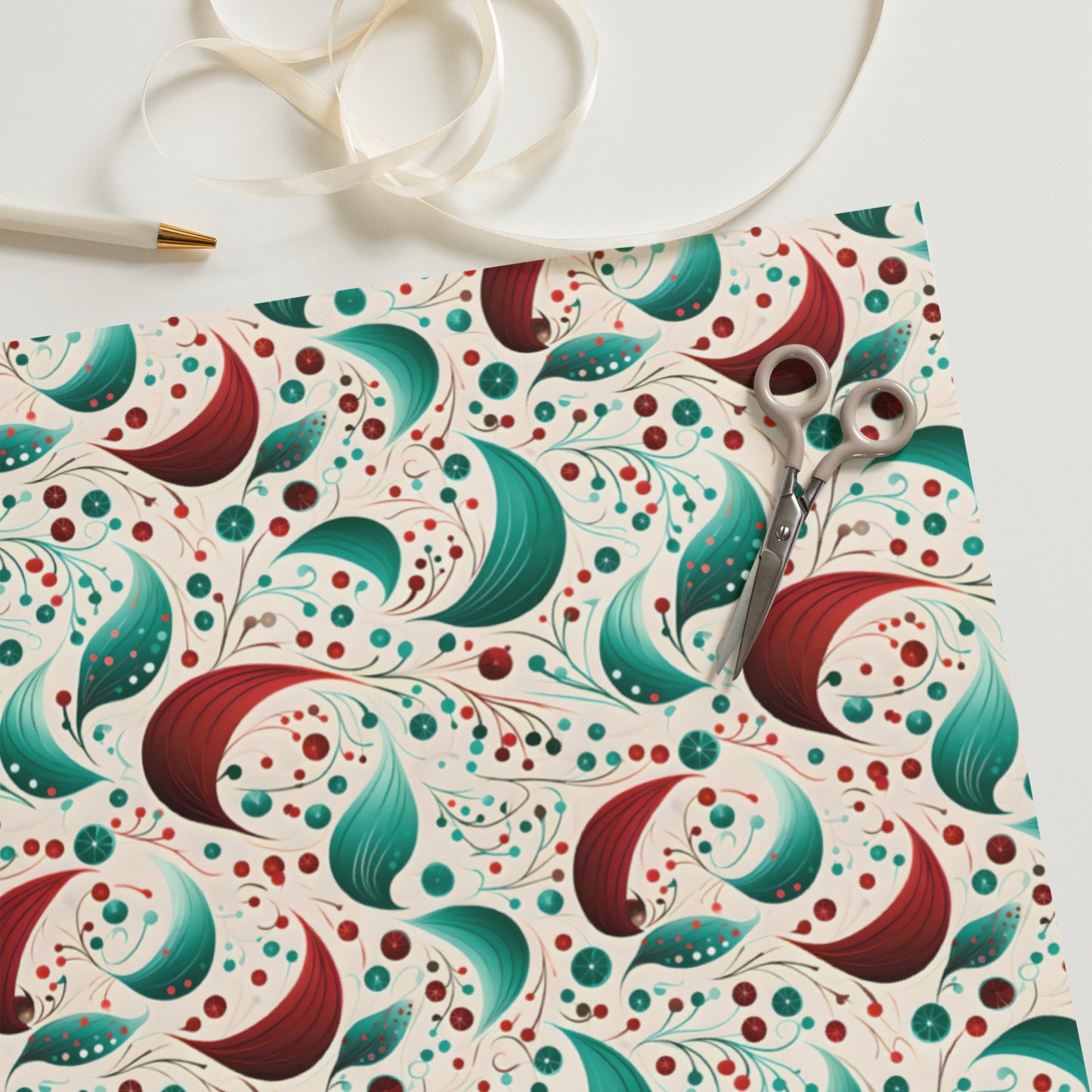 Winter Whimsy Hats - Stockings - Leaves Wrapping Paper Sheets