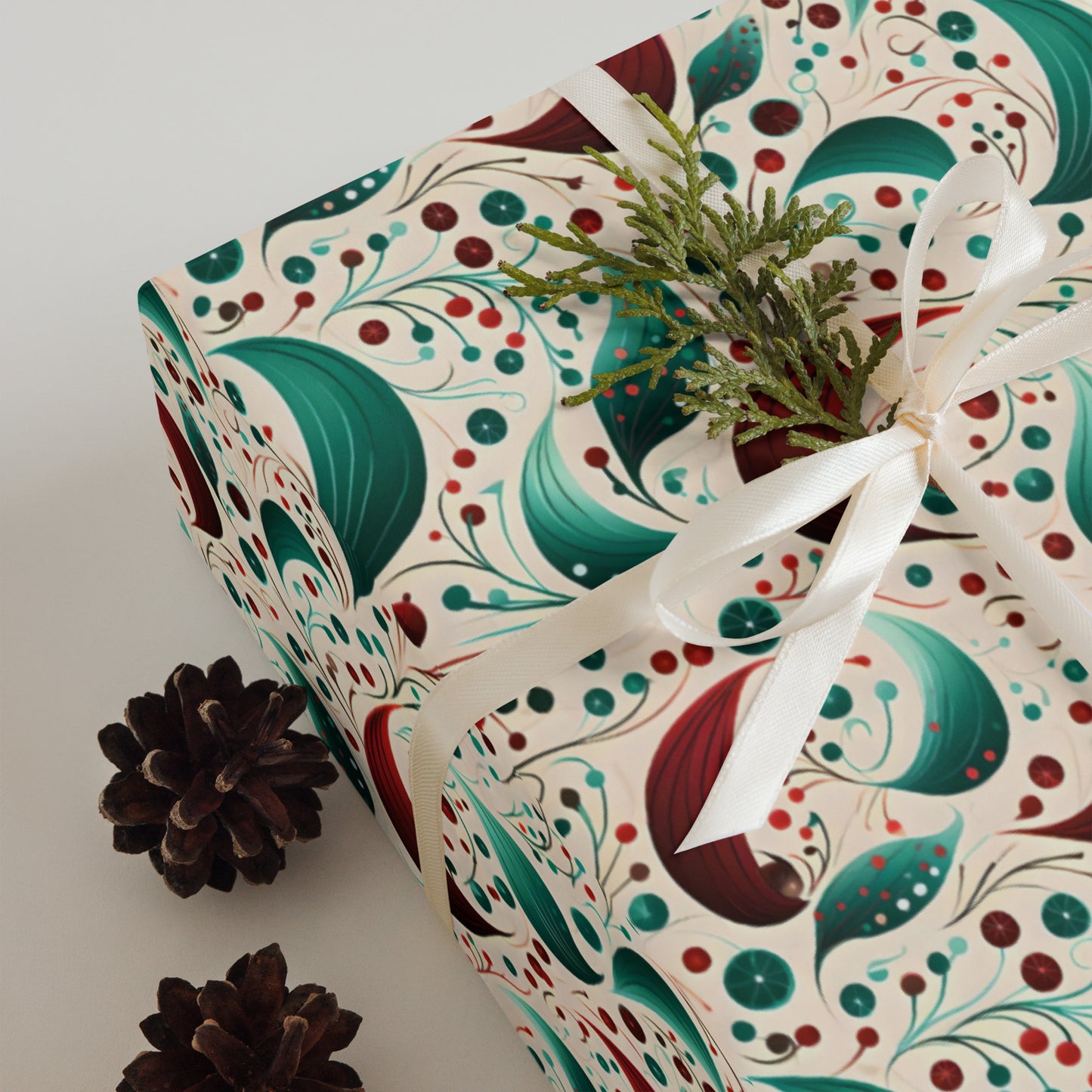 Winter Whimsy Hats - Stockings - Leaves Wrapping Paper Sheets