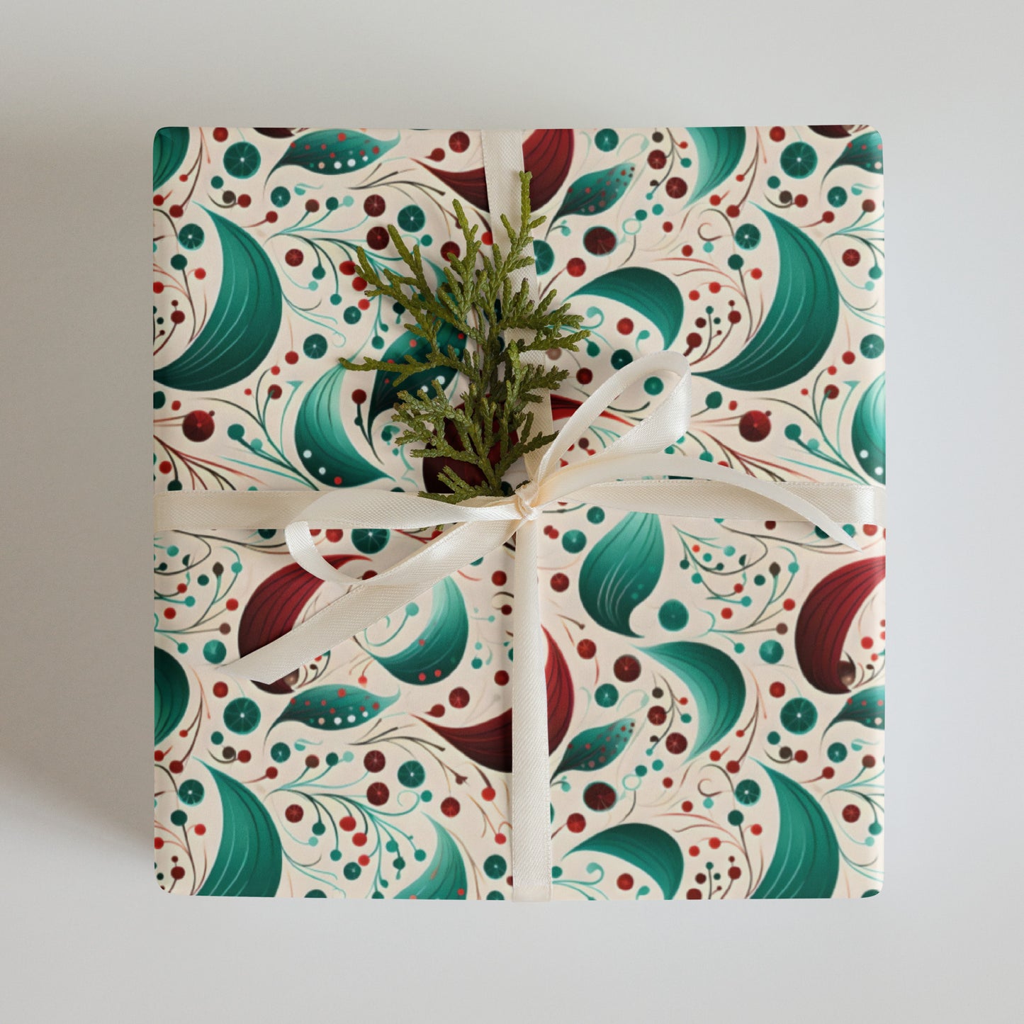 Winter Whimsy Hats - Stockings - Leaves Wrapping Paper Sheets