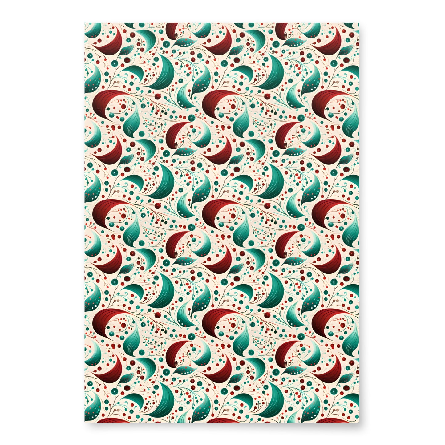 Winter Whimsy Hats - Stockings - Leaves Wrapping Paper Sheets