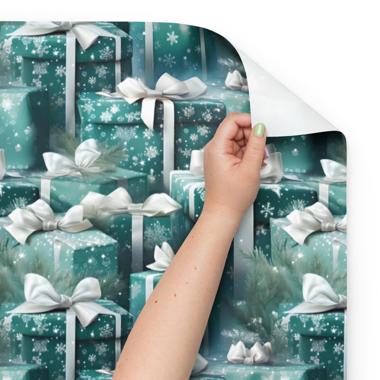 Stacks of Gifts Wrapping Paper Sheets Blue - Red - Green