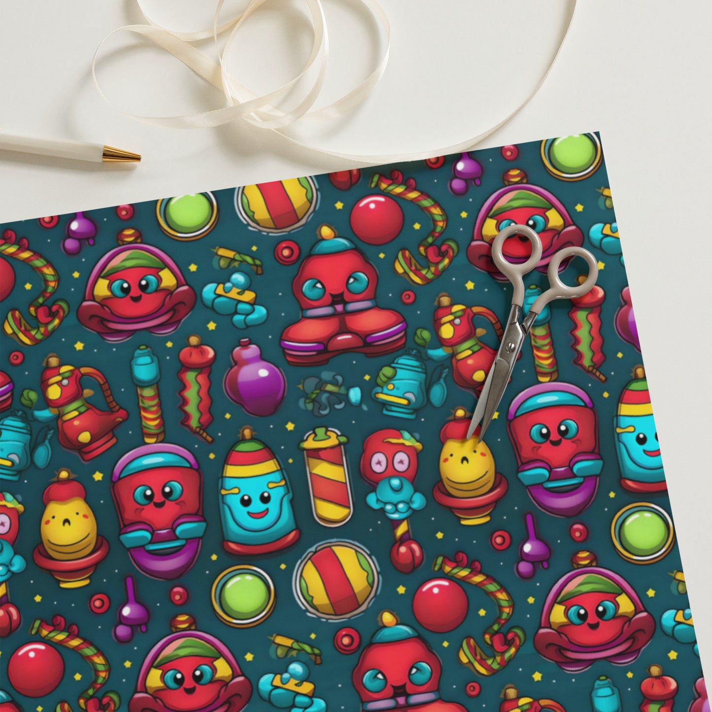 Stocking Stuffers Toys and Treats Wrapping Paper Sheets